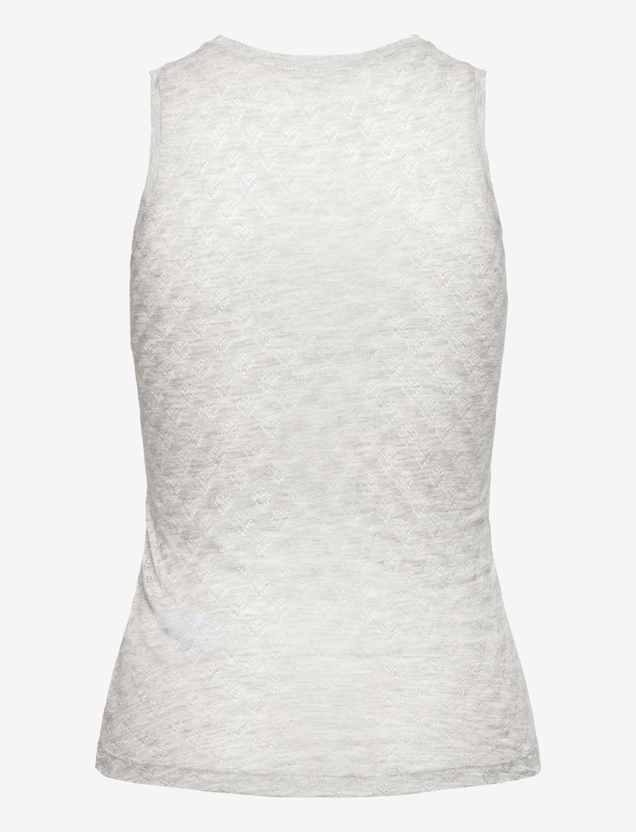 Gai+Lisva - Alberte S´less Silk Top - topid ja varrukateta alussärgid - light grey melange - 2