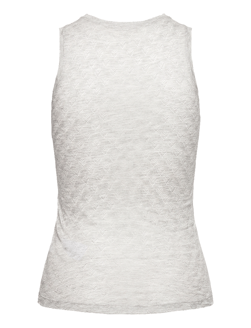 Gai+Lisva - Alberte S´less Silk Top - topid ja varrukateta alussärgid - light grey melange - 2