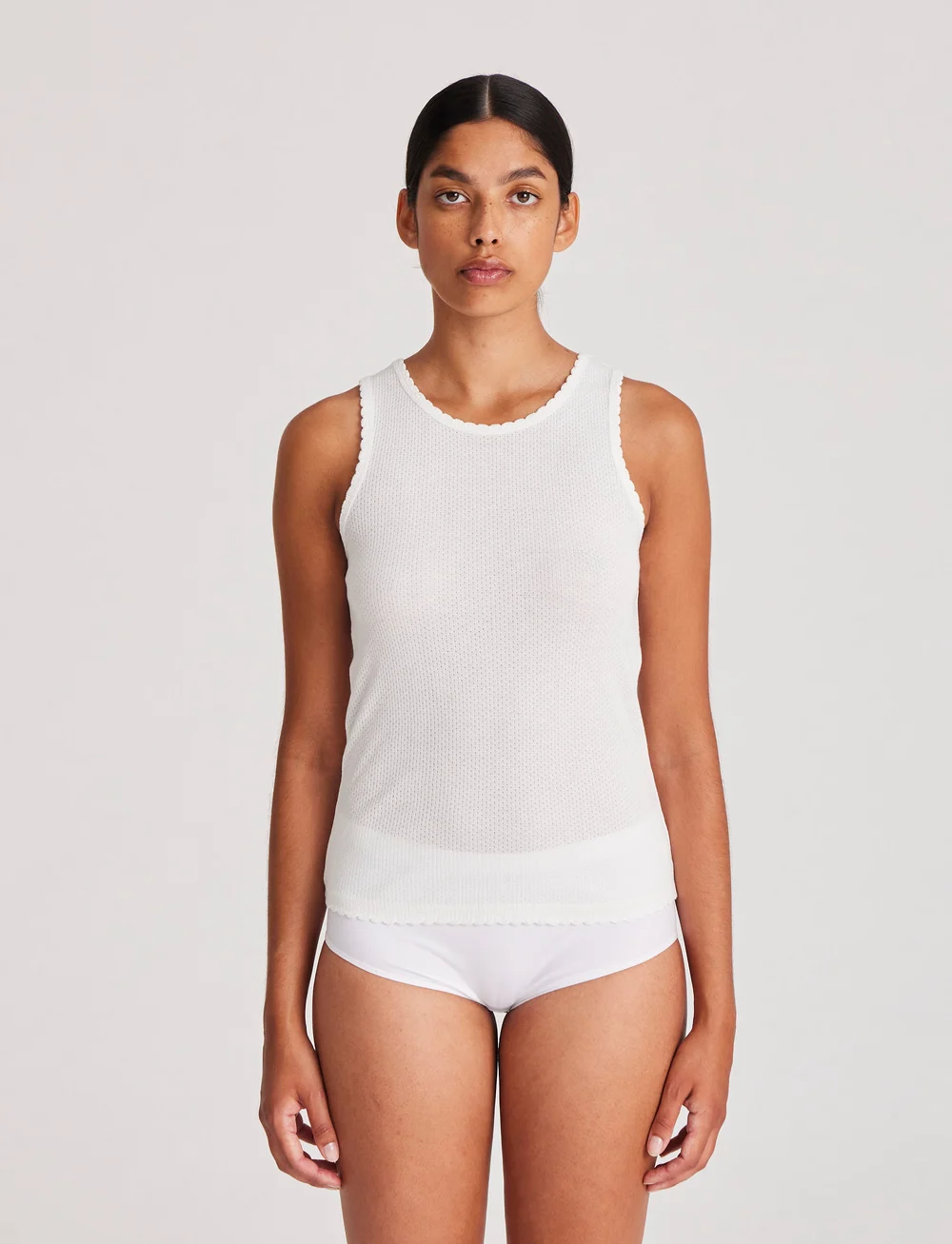 Gai+Lisva - Mille S´less Cotton Top GOTS 243975 - Ärmellose tops - white - 0