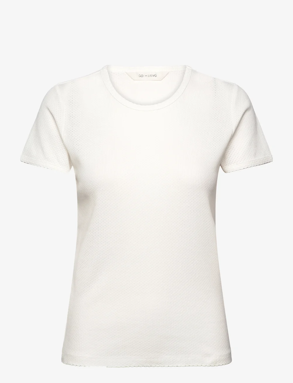 Gai+Lisva - Chrisstine Short Sleeve Cotton Top - t-särgid - white - 1