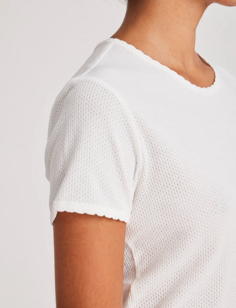 Gai+Lisva - Chrisstine Short Sleeve Cotton Top - t-särgid - white - 4