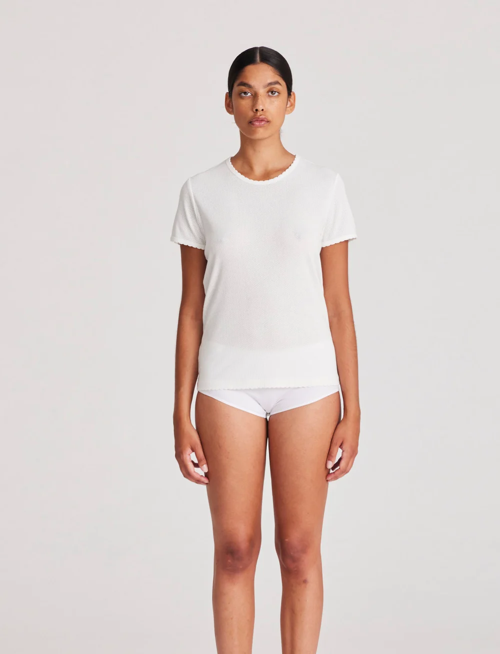 Gai+Lisva - Chrisstine Short Sleeve Cotton Top - t-särgid - white - 5