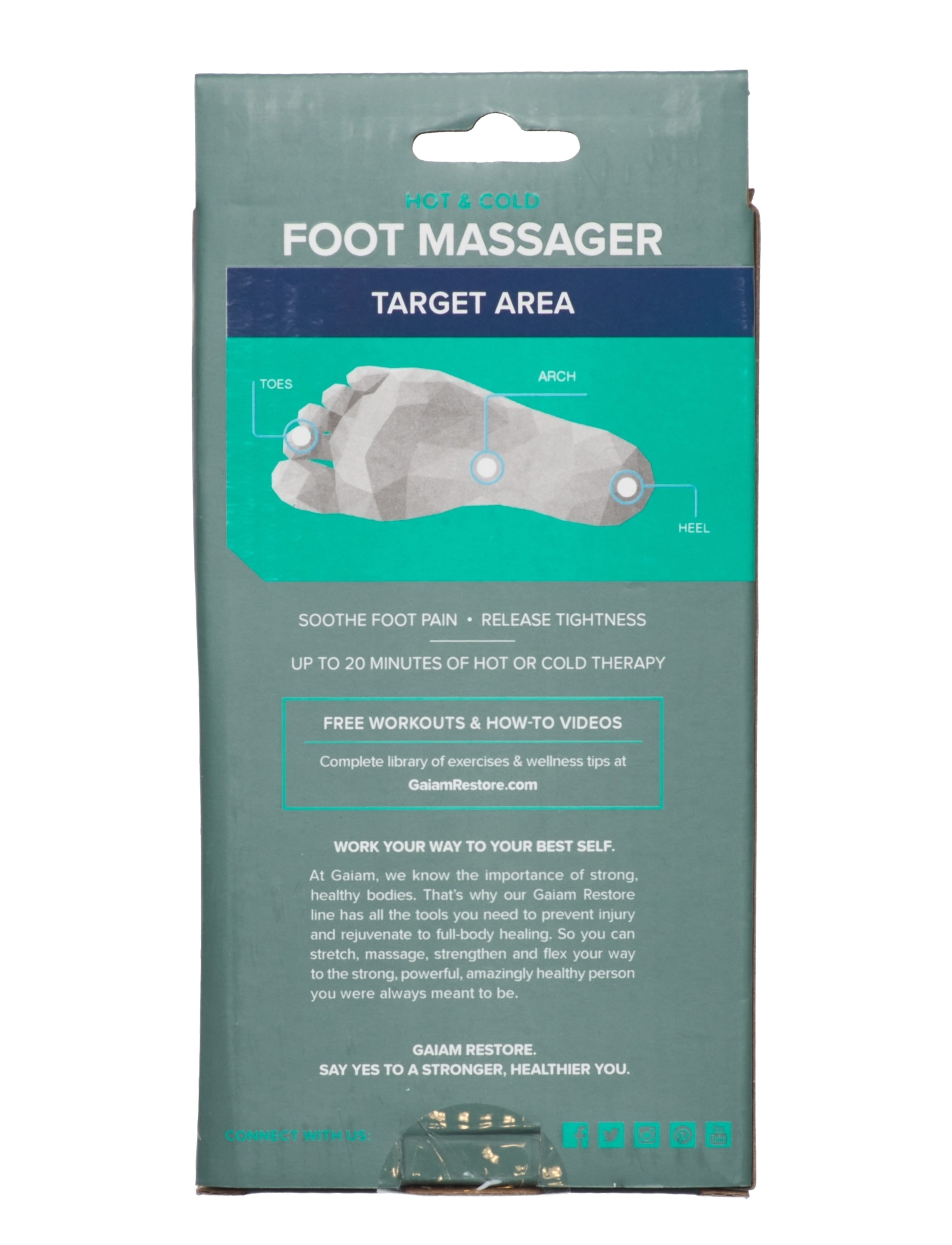 Gaiam - GAIAM RESTORE HOT & COLD FOOT ROLLER - grey - 2