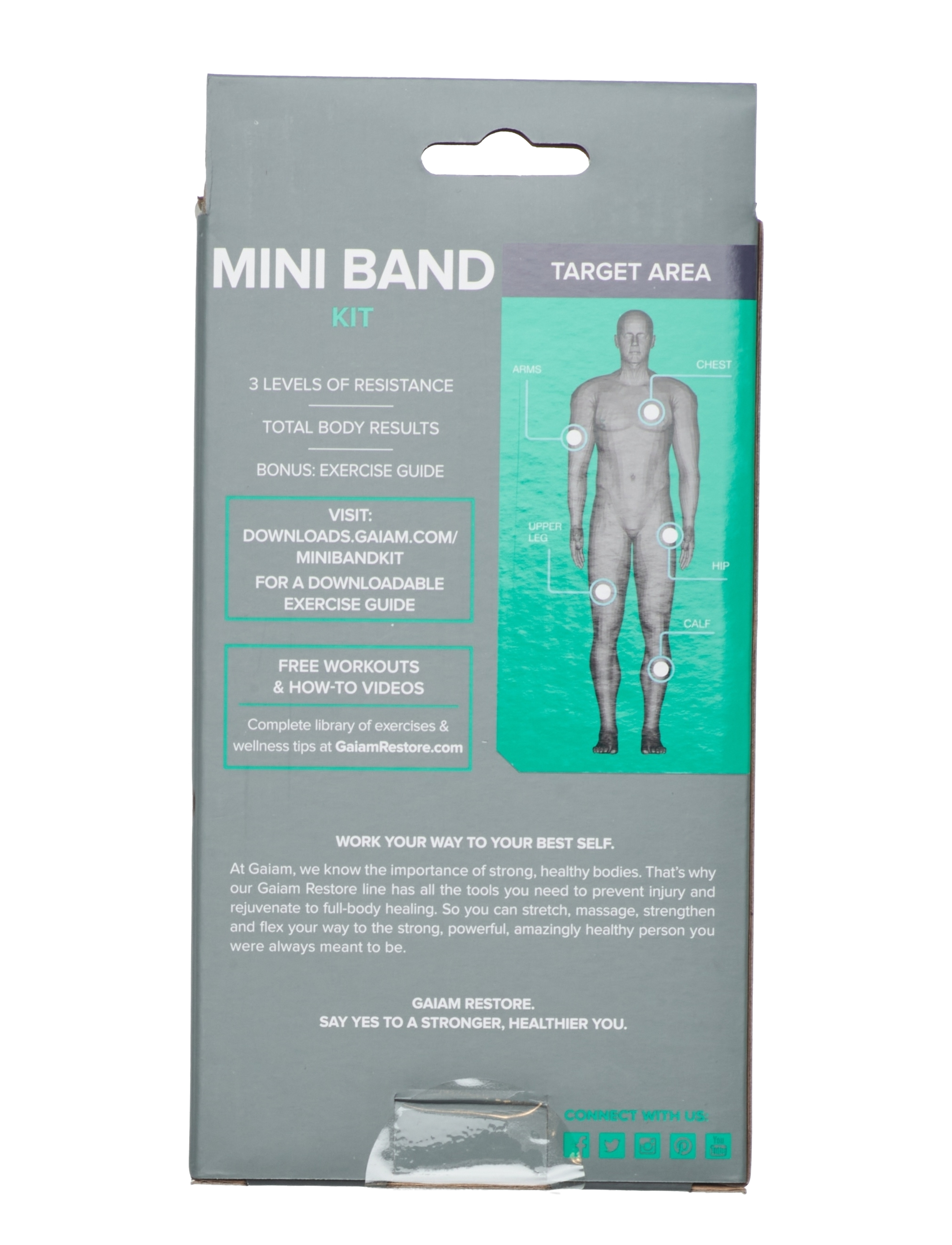 Gaiam - GAIAM RESTORE MINI BAND KIT 3-PACK - pretestības joslas - various - 2