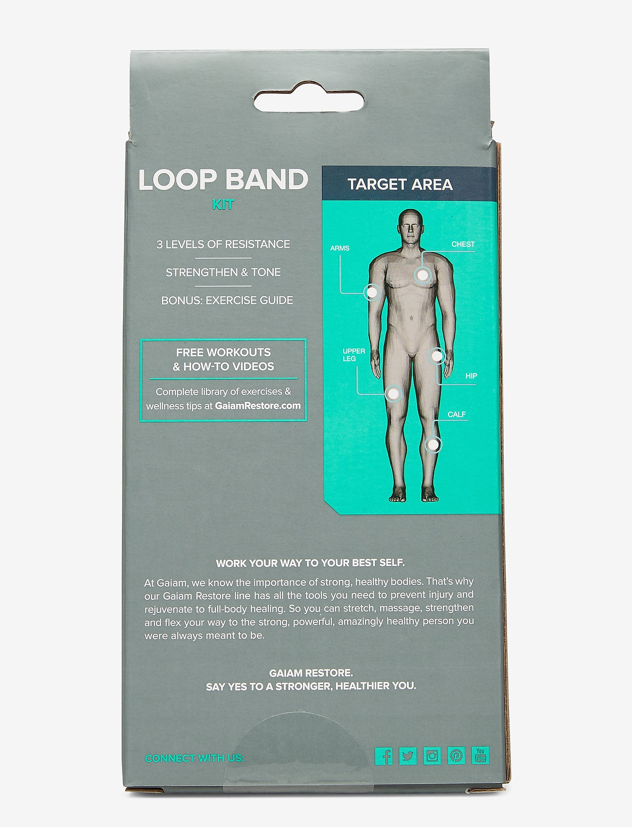 Gaiam - GAIAM RESTORE LOOP BAND KIT 3-PACK - green, blue, grey - 1