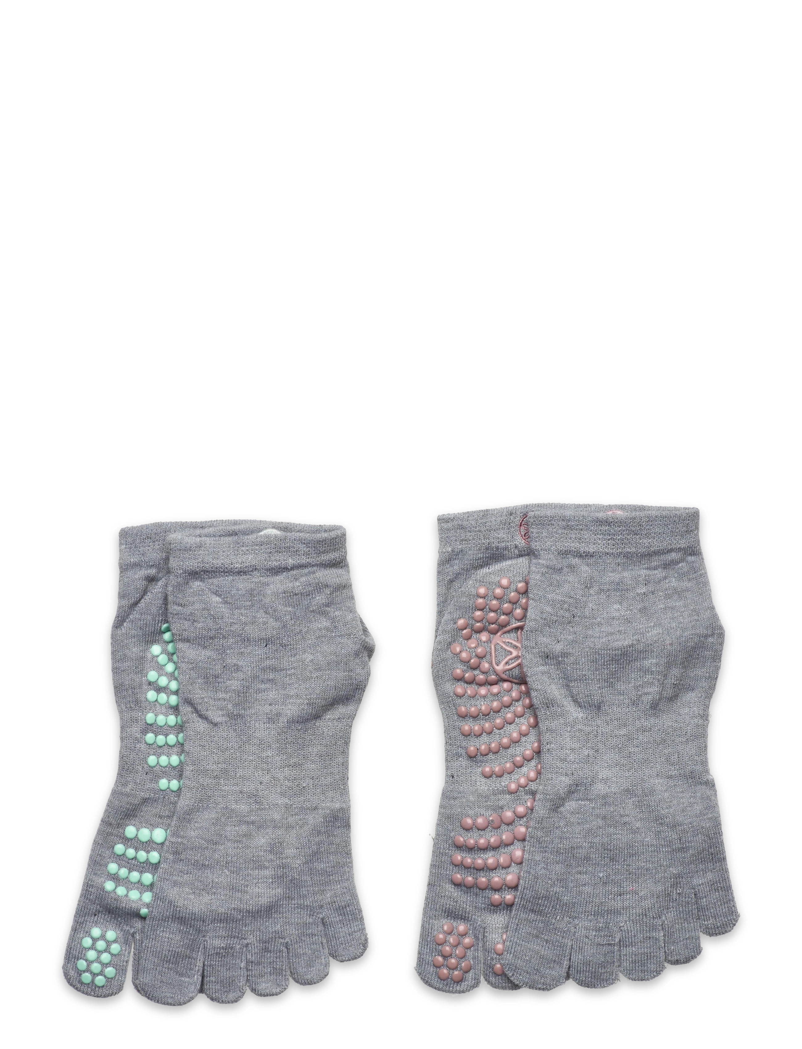Gaiam - GAIAM GRIPPY YOGA SOCKS PLASTER/MINT 2PK - grey/pink/mint - 0