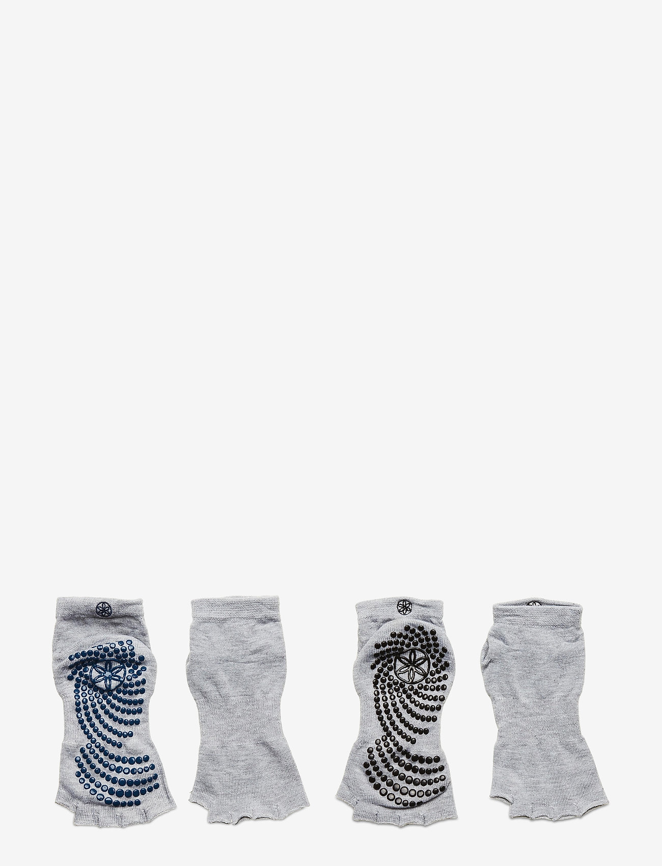 Gaiam - GAIAM TOELESS GRIPPY SOCKS INDIGO/BLACK 2PK - indigo/black - 0