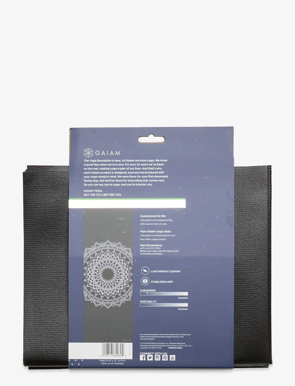 Gaiam - GAIAM FOLDABLE MIDNIGHT MARRAKESH YOGA MAT (2MM) - trainingsmatten & zubehör - black - 3