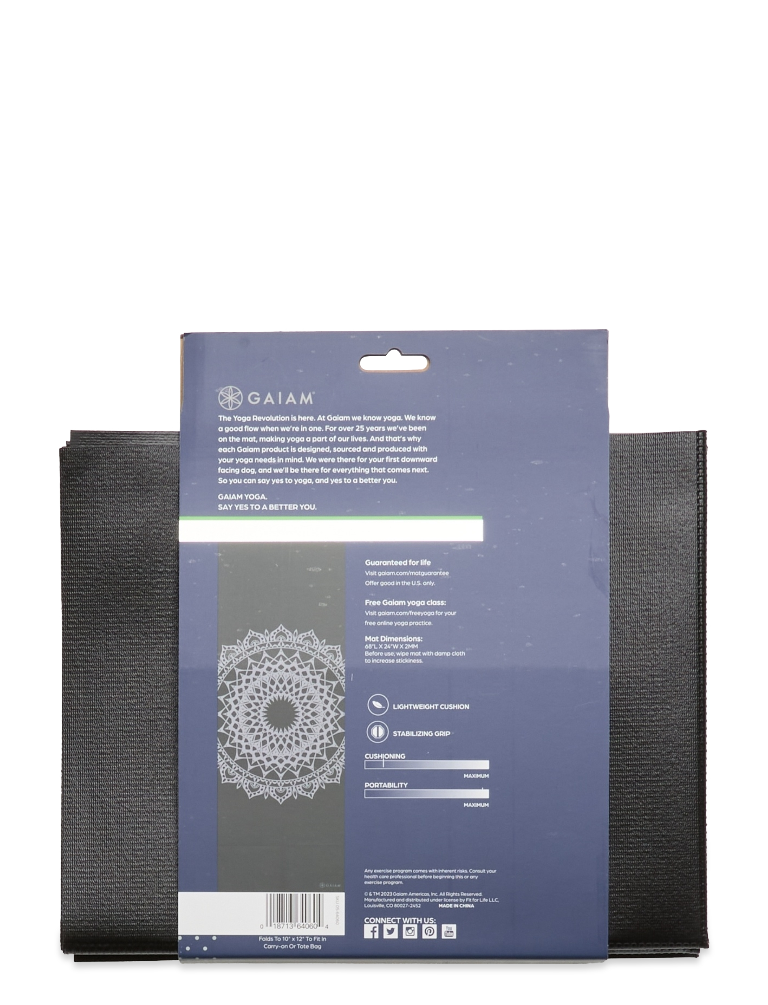 Gaiam - GAIAM FOLDABLE MIDNIGHT MARRAKESH YOGA MAT (2MM) - black - 3