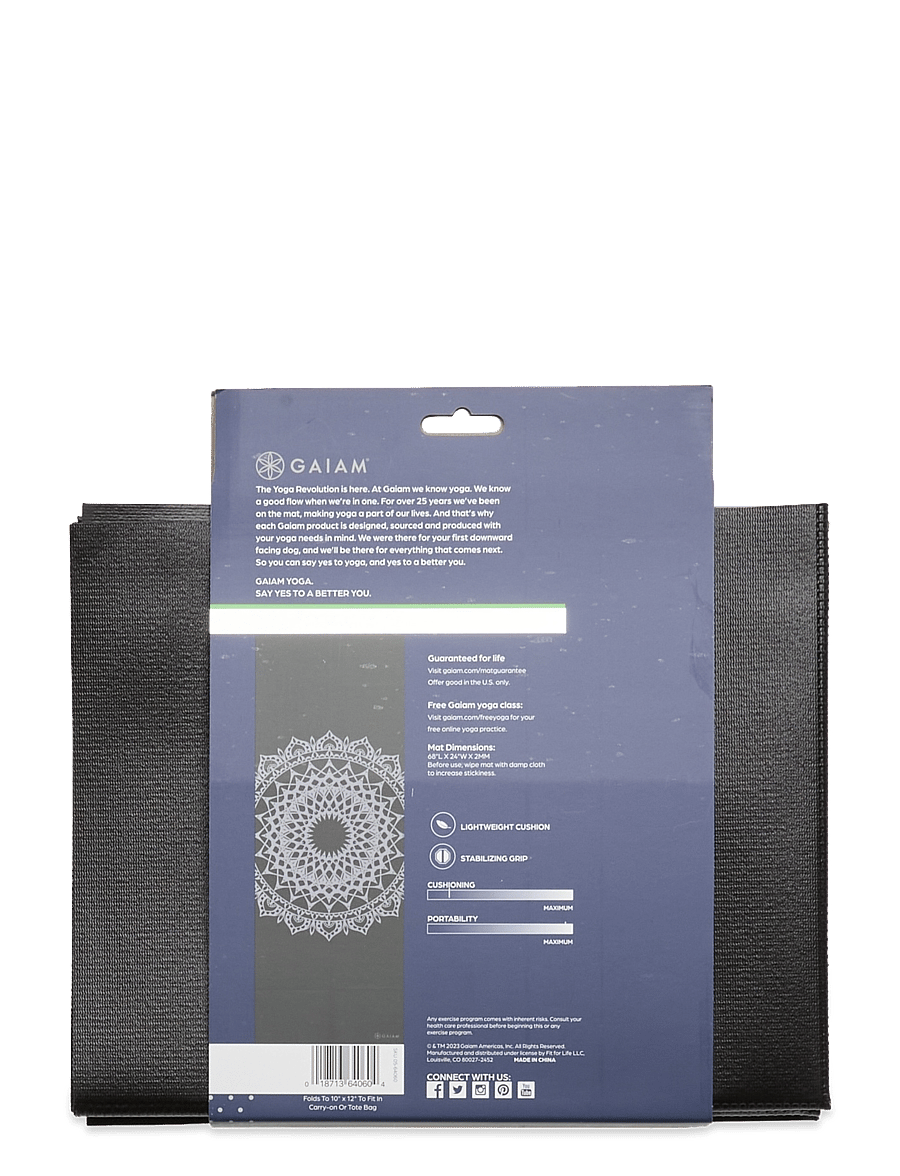 Gaiam - GAIAM FOLDABLE MIDNIGHT MARRAKESH YOGA MAT (2MM) - black - 3