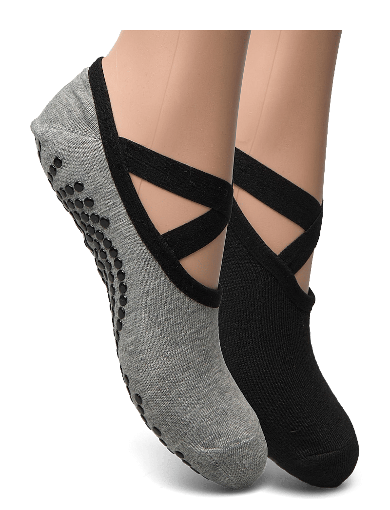 Gaiam - GAIAM GRIPPY YOGA SOCKS DOVETAIL 2PK - yoga-socken - grey black - 1