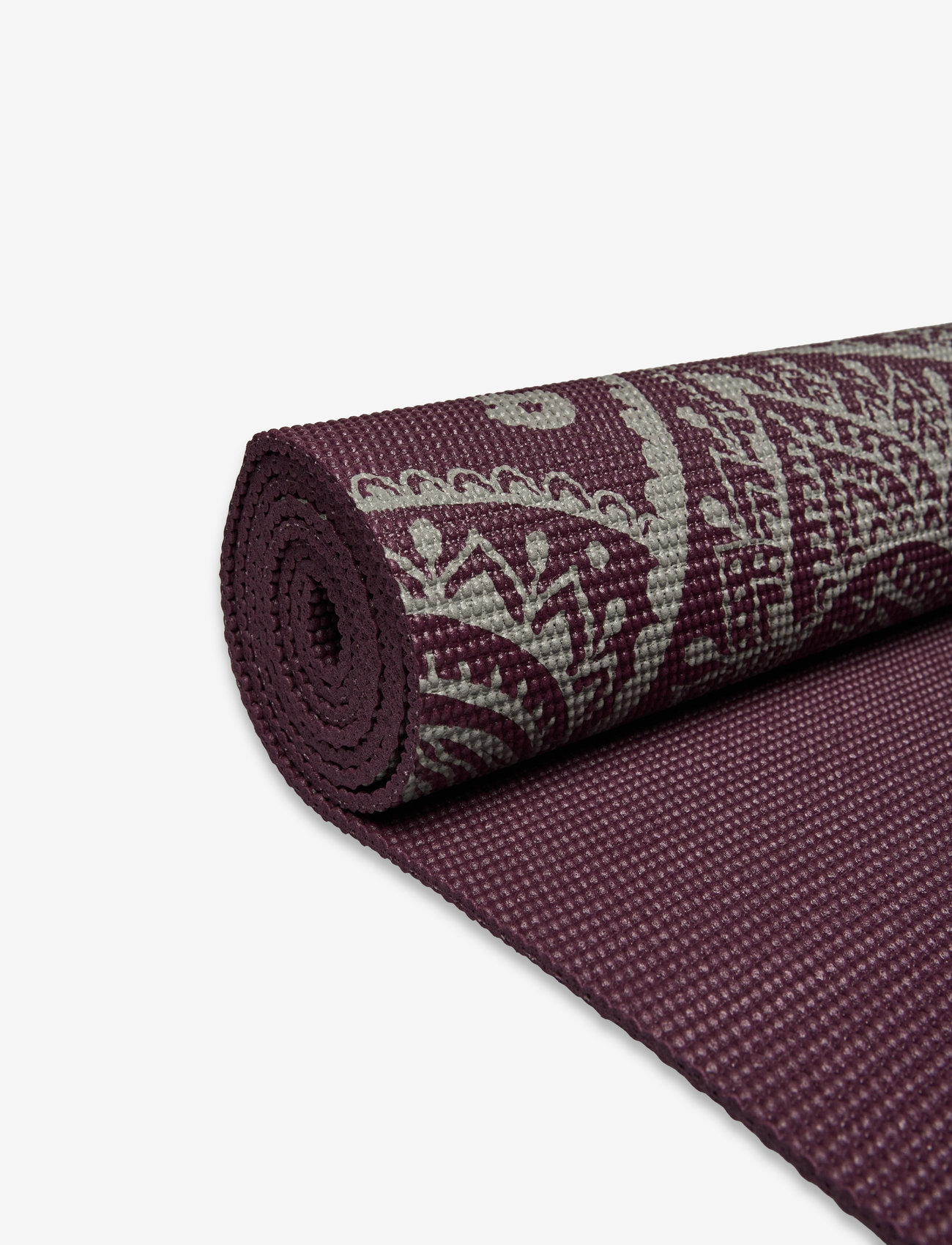 Gaiam - GAIAM MIDNIGHT PLUM SUNDIAL FLOWER YOGA MAT 5MM CLASSIC PRINTED - treeningmatid ja tarvikud - plum - 1