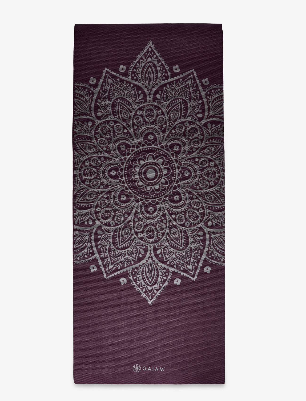 Gaiam - GAIAM MIDNIGHT PLUM SUNDIAL FLOWER YOGA MAT 5MM CLASSIC PRINTED - treeningmatid ja tarvikud - plum - 2