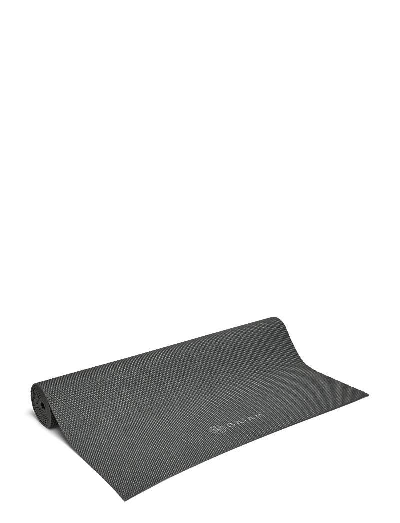 Gaiam - Folkstone Grey Yoga Mat 3mm Solid - træningsmåtter & tilbehør - grey - 0