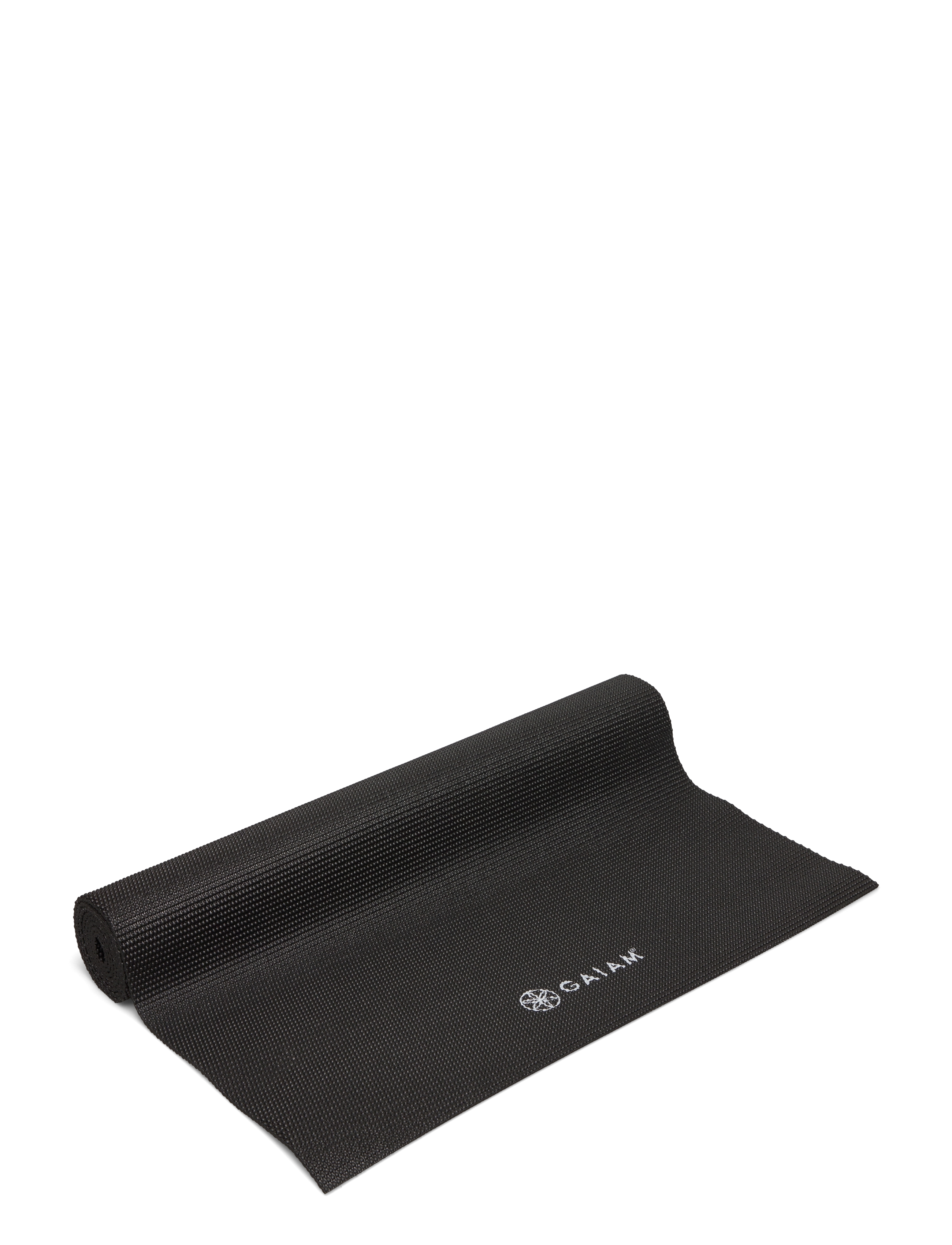 Gaiam Black Yoga Mat 4Mm Solid, Kvinder, Yogamåtte, Sort, Str: ONE SIZE