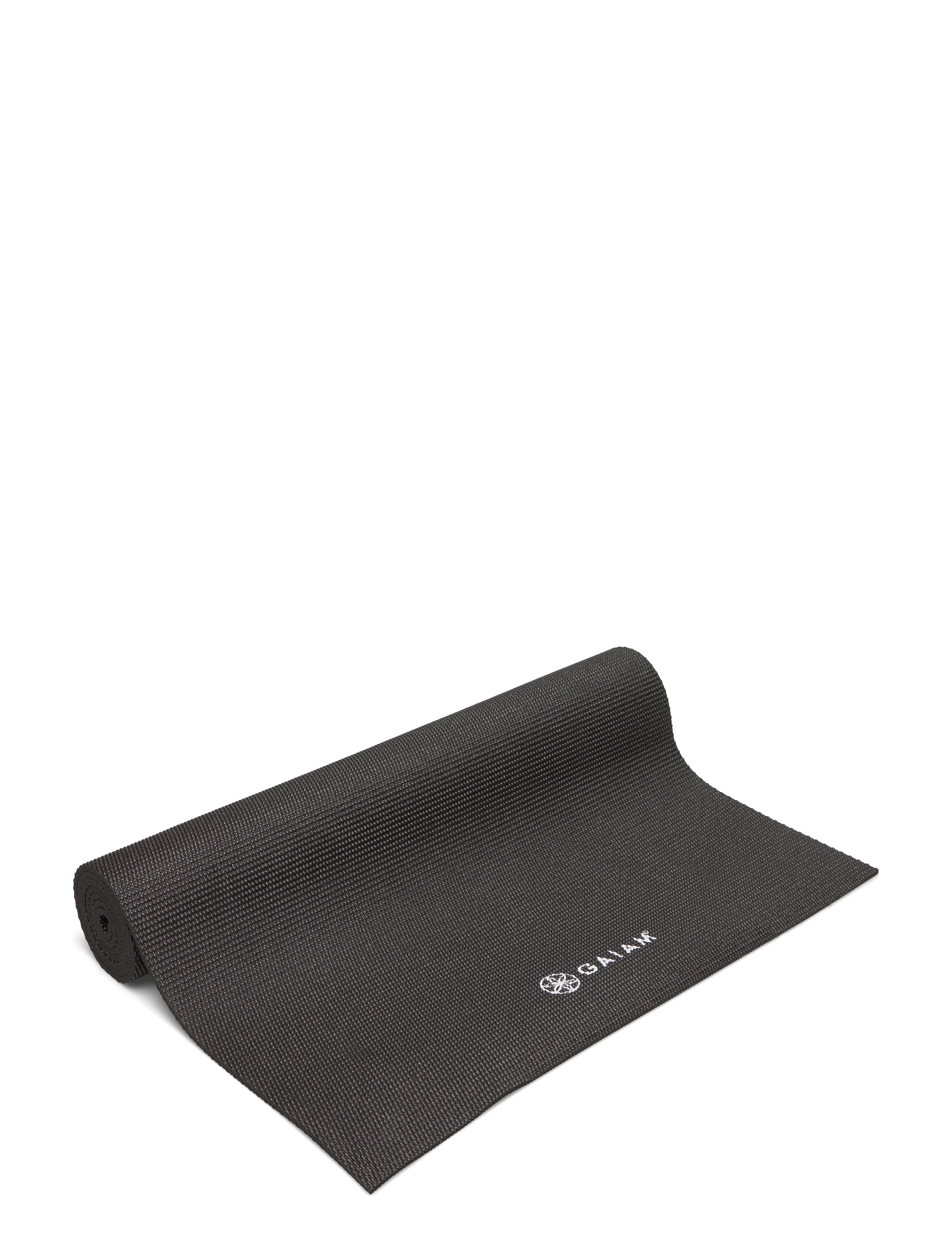 Gaiam Black Yoga Mat 6Mm Solid, Kvinder, Yogamåtte, Sort, Str: ONE SIZE