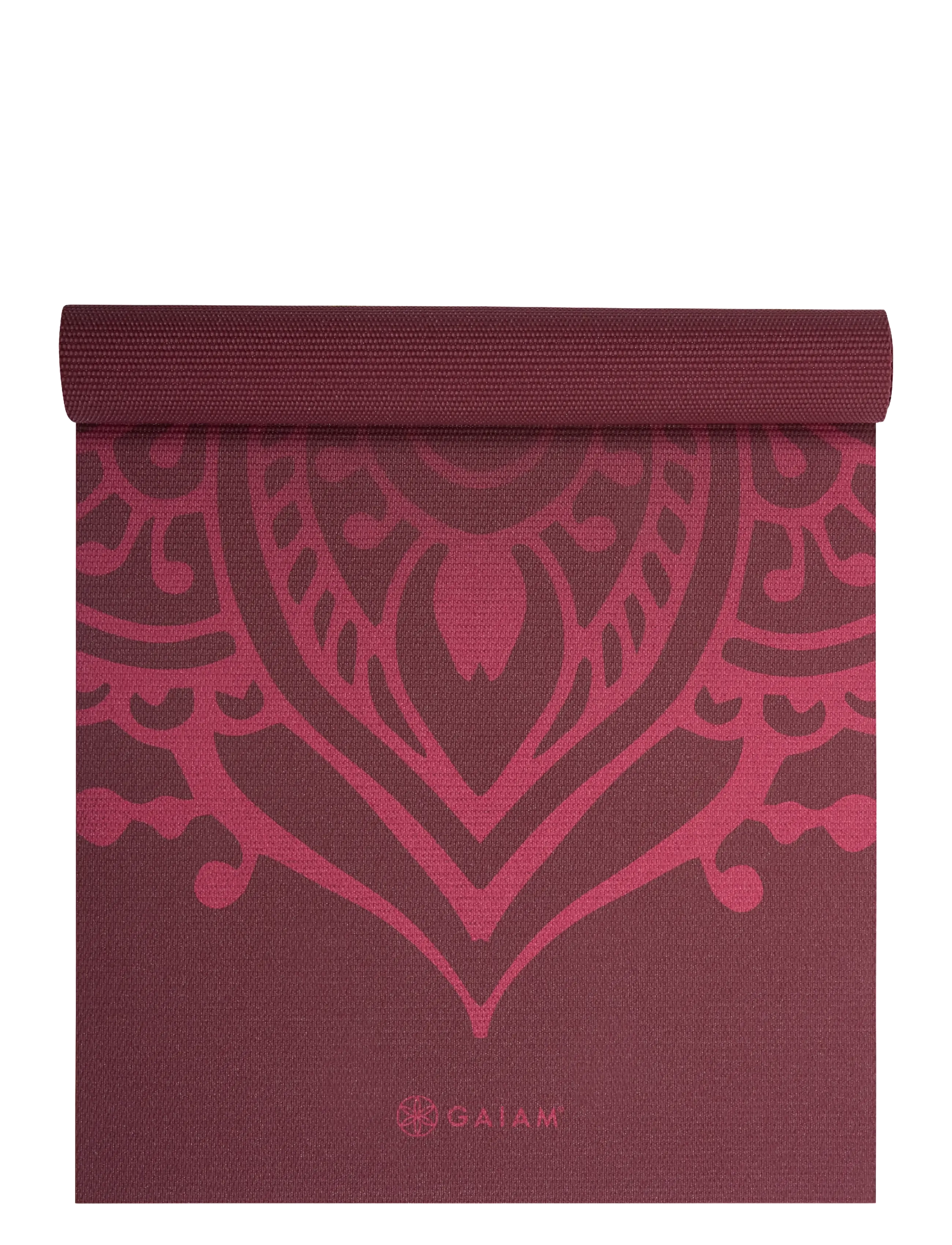 Gaiam CHERRY SUNDIAL LAYERS YOGA MAT 5MM - Yogamåtter & Tilbehør - CHERRY / burgundy