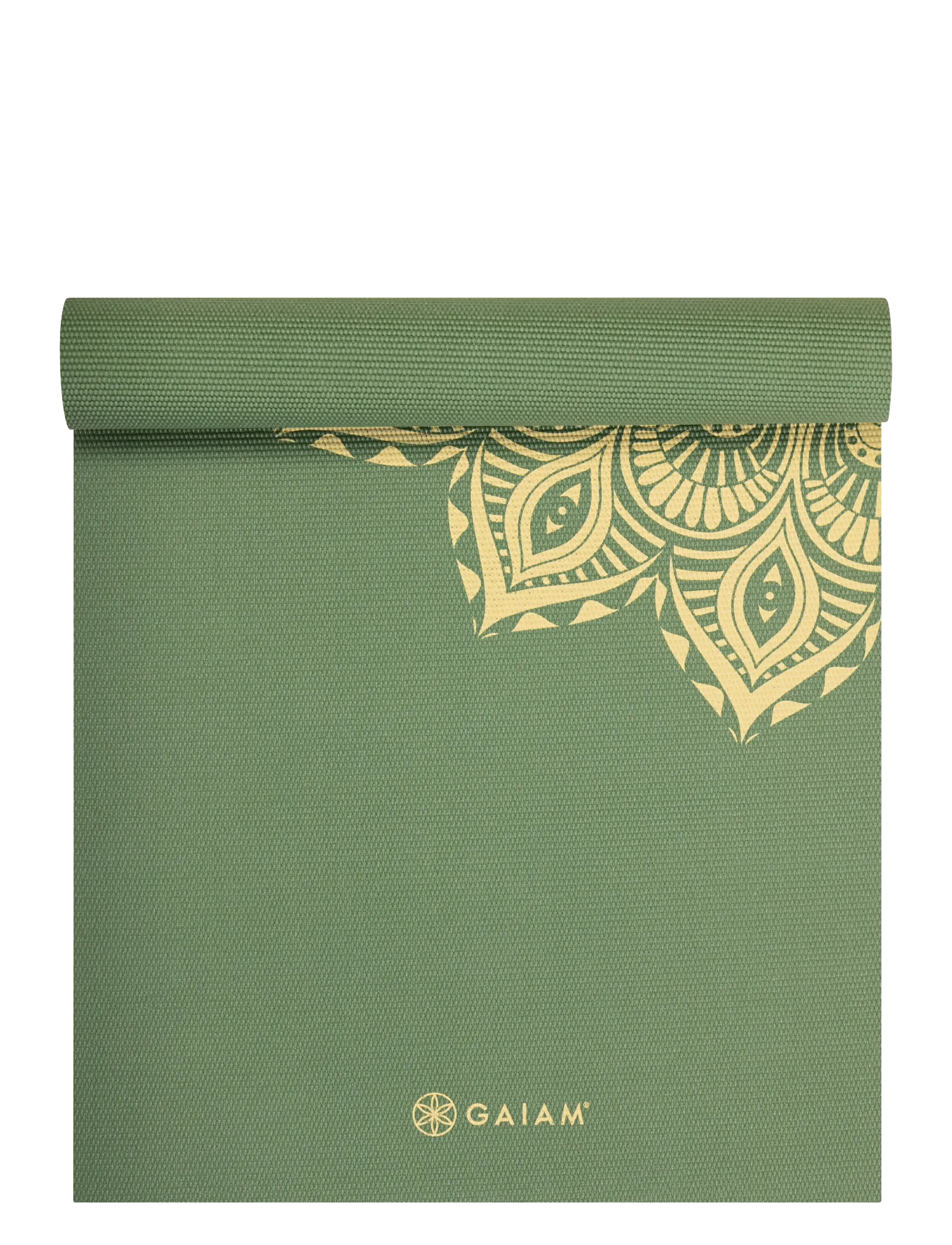 Gaiam OLIVE HAZE MANDALA YOGA MAT 6MM - Yoga mats & accessories - OLIVE / khaki/green