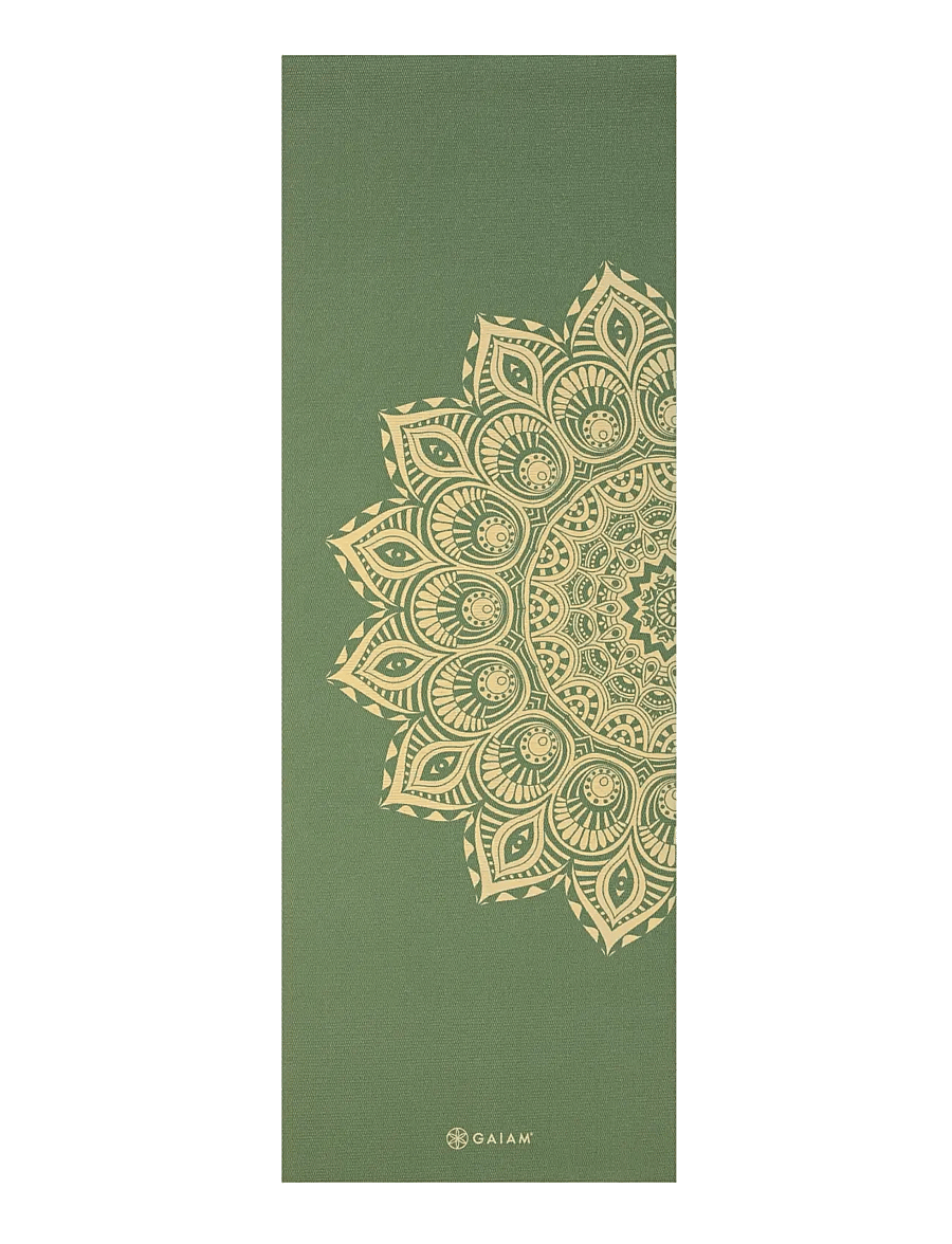 Gaiam - OLIVE HAZE MANDALA YOGA MAT 6MM - yoga-matten & -accessoires - olive - 1