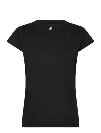 Gaiam RIB MIX PERFORMANCE TEE XL - Toppar & T-shirts - BLACK / black