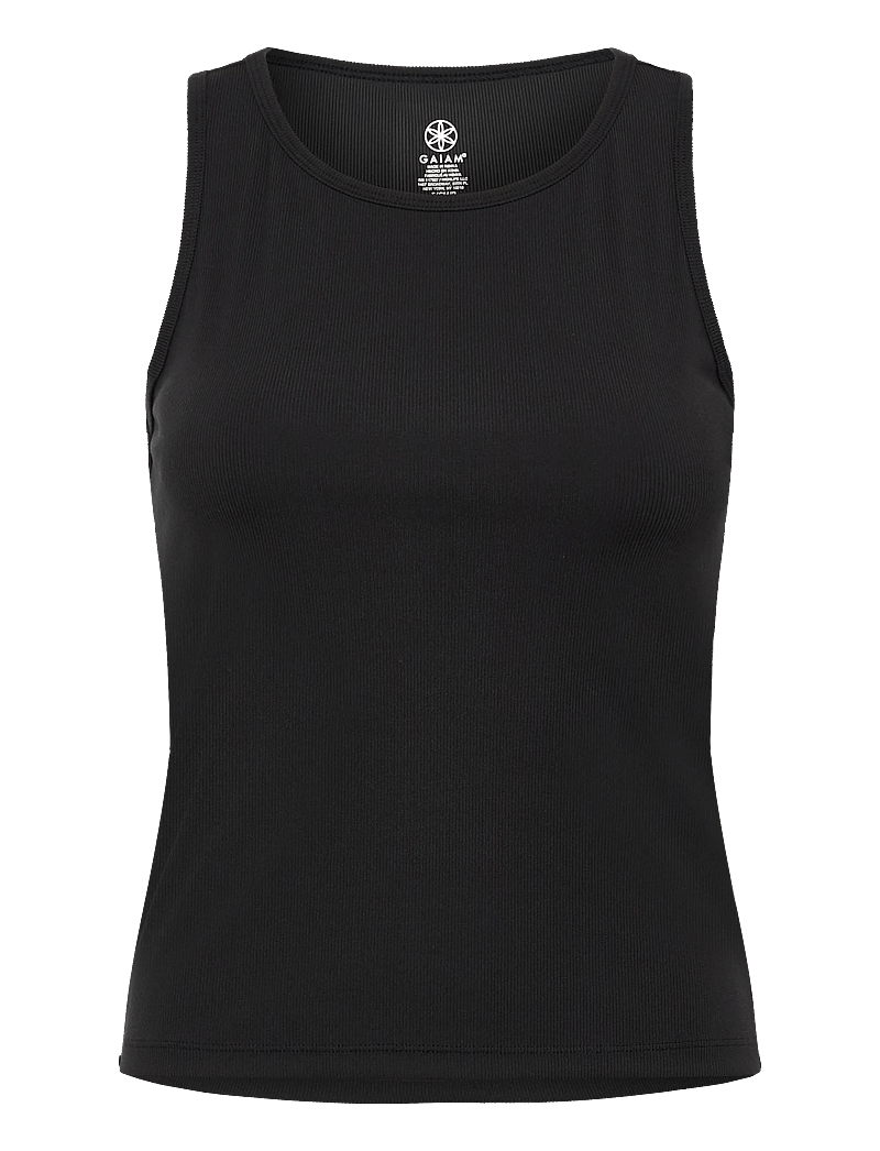Gaiam - CROPPED RIB TANK - crop tops - black - 0