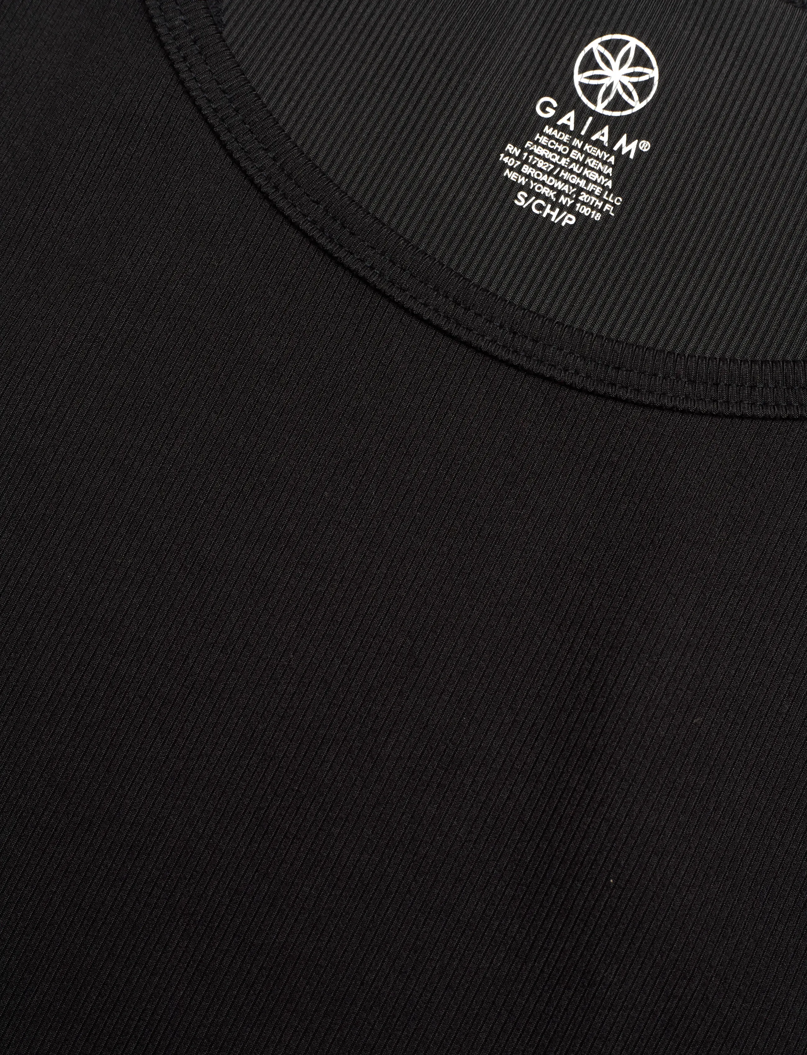 Gaiam - CROPPED RIB TANK - topy sportowe - black - 2
