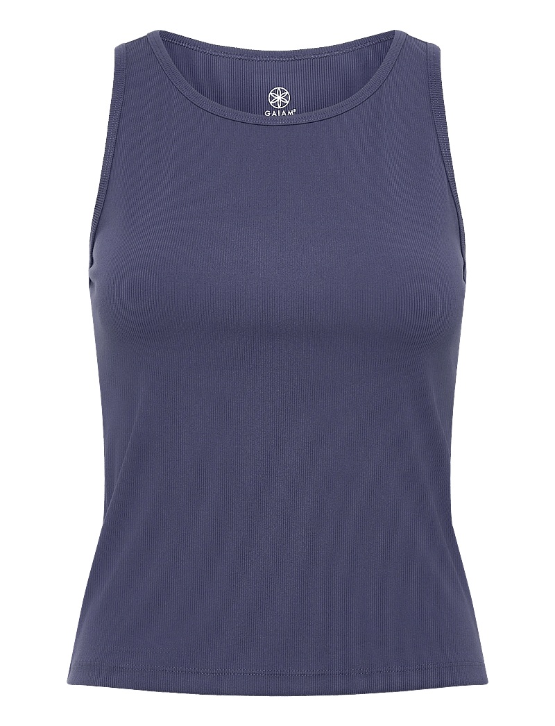 Gaiam - CROPPED RIB TANK - crop tops - blue - 0