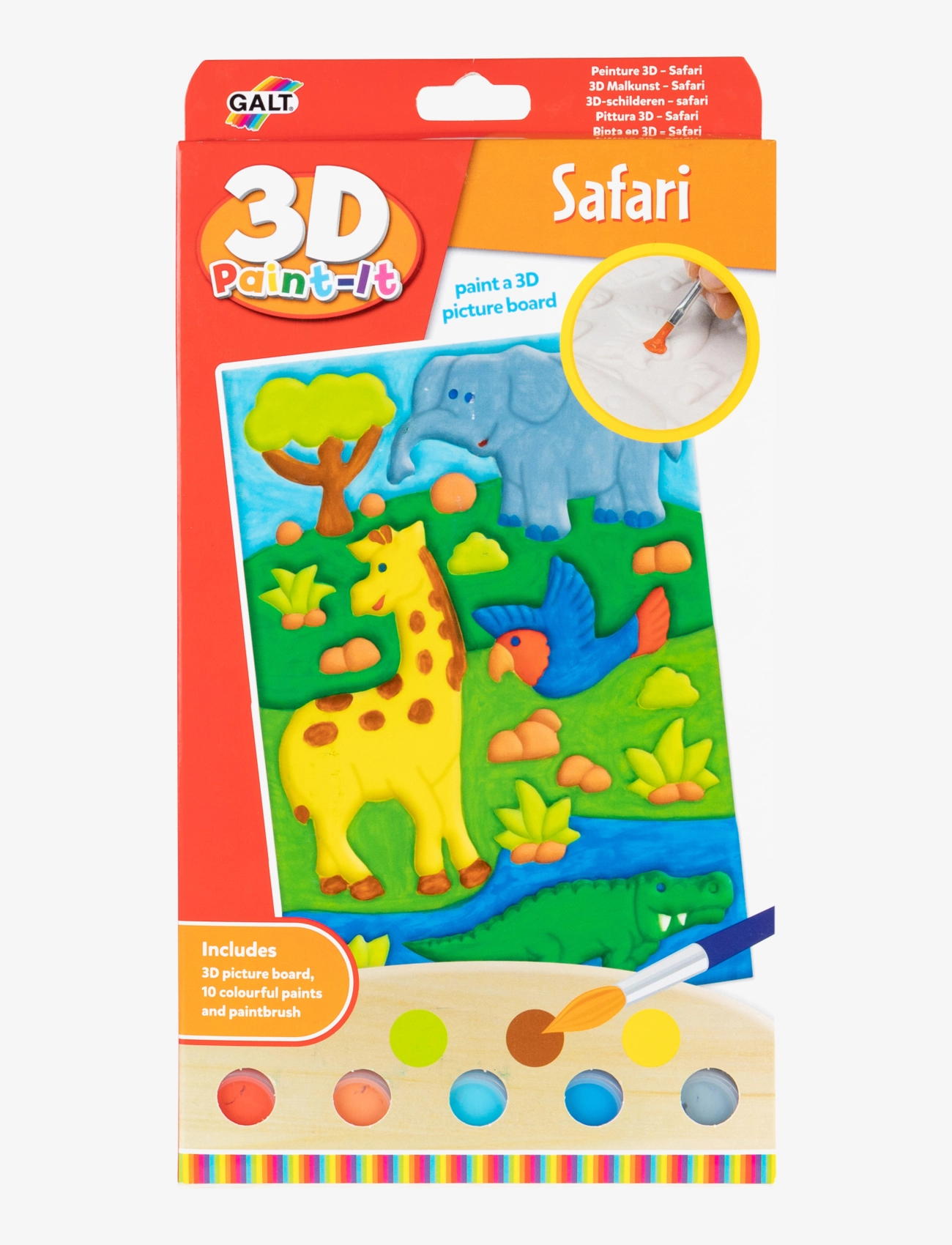 Galt 3D Paint-It Safari, Børn, Craft Sæt, Multi/mønstret, Str: ONE SIZE