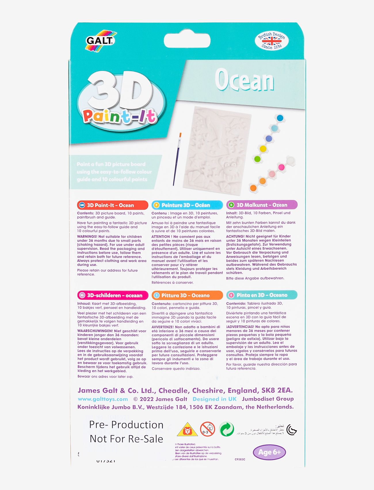 Galt - 3D-MAALAUS VEDEN ALLA - maalit - multicolour - 1