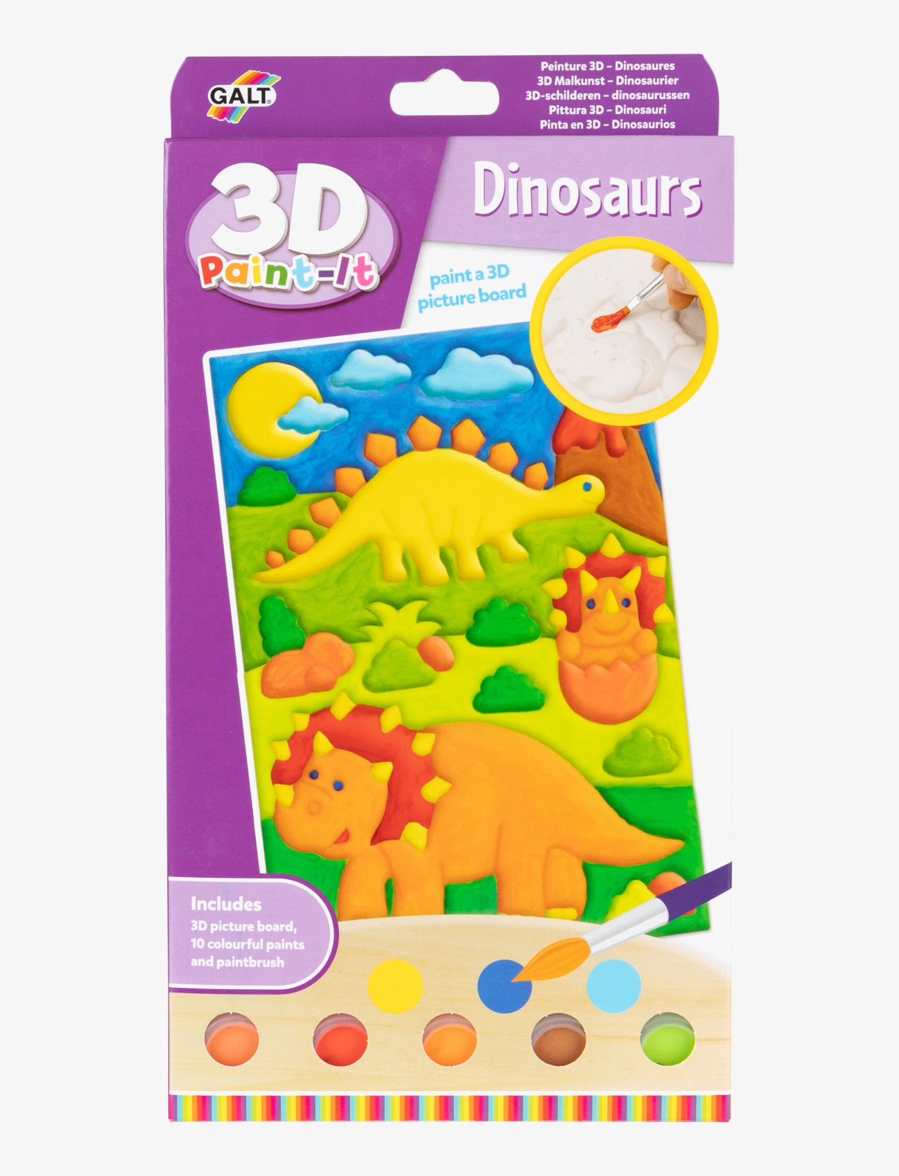 Galt 3D Paint-It Dinosaurs, One Size, Multi/patterned, Tegning > Maling, Børn