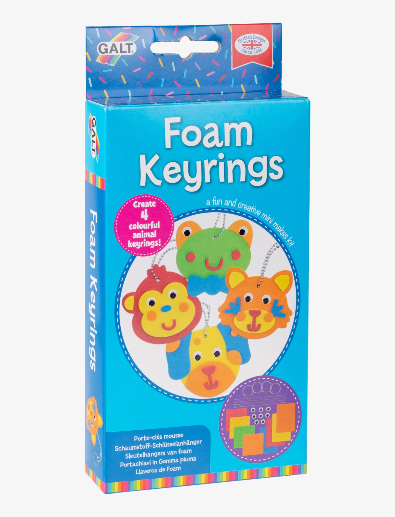 Galt Mini Makes Foam Keyrings, One Size, Multi/patterned, Håndværk > Håndværkssæt, Børn