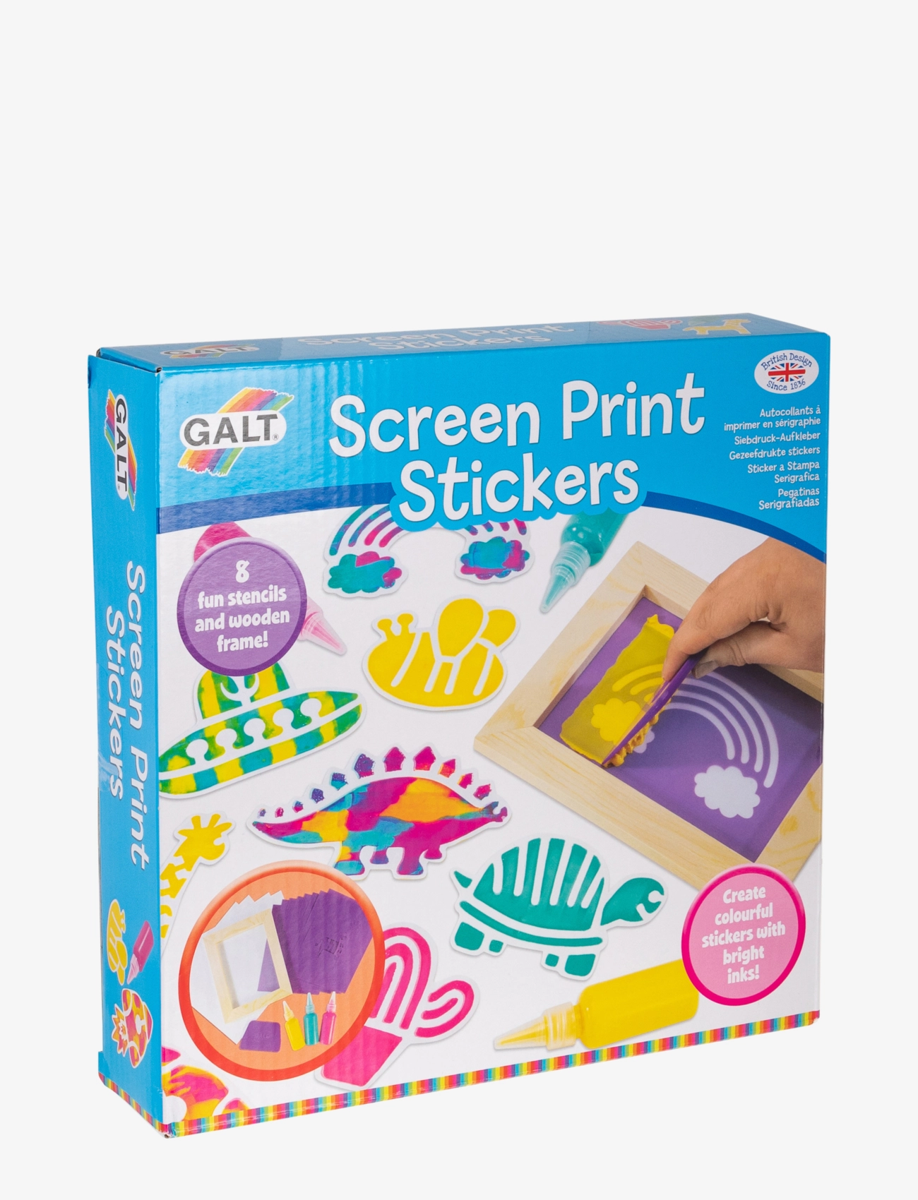 Galt Screen Print Stickers, Børn, Craft Sæt, Multi/mønstret, Str: ONE SIZE