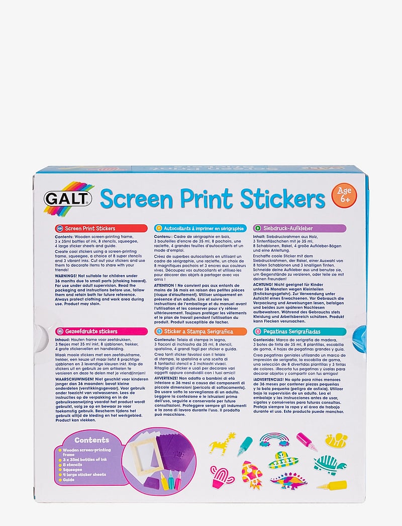 Galt - SCREEN PRINT STICKERS - föndursett - multicolour - 2
