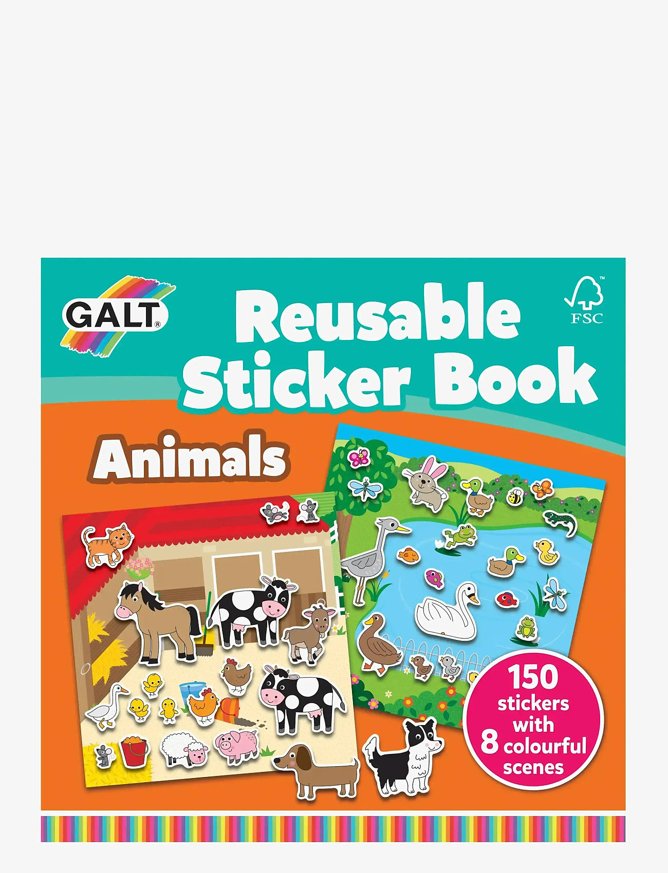 Galt - STICKERBOK DJUR - skrivesæt - multi-coloured - 0
