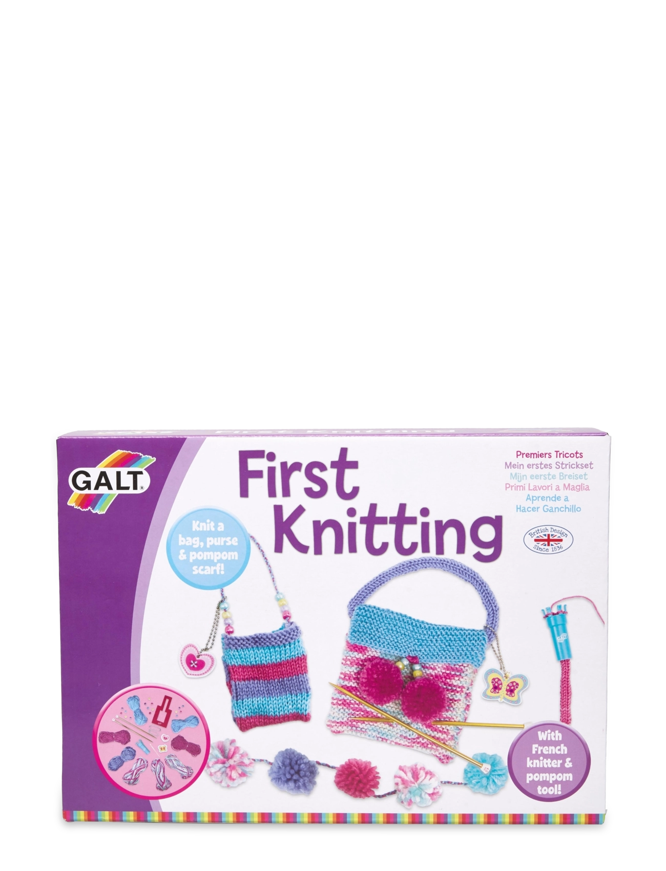 Galt First Knitting, Børn, Craft Sæt, Multi/mønstret, Str: ONE SIZE