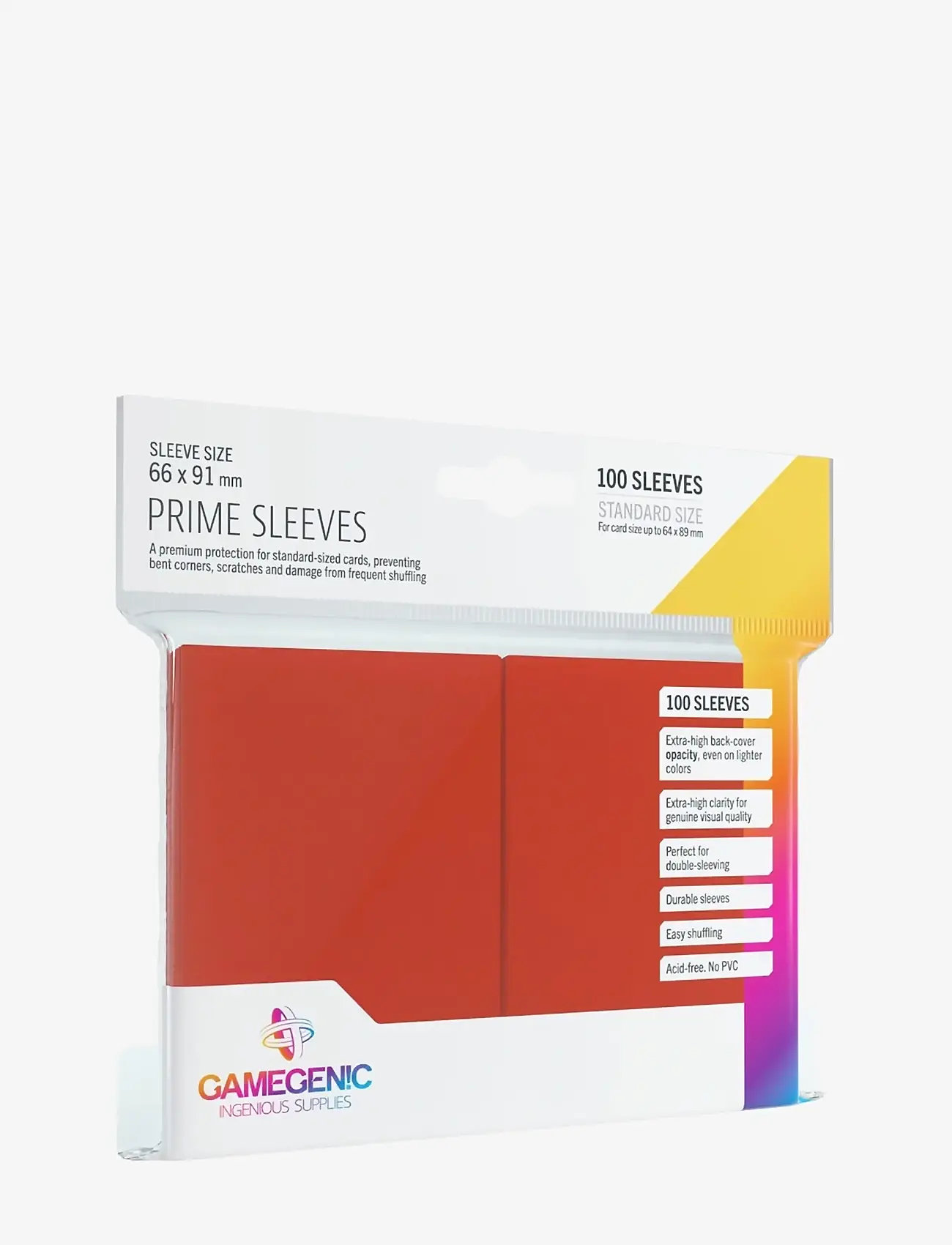 Gamegenic - Prime Sleeves Red - samlarkort - red - 0