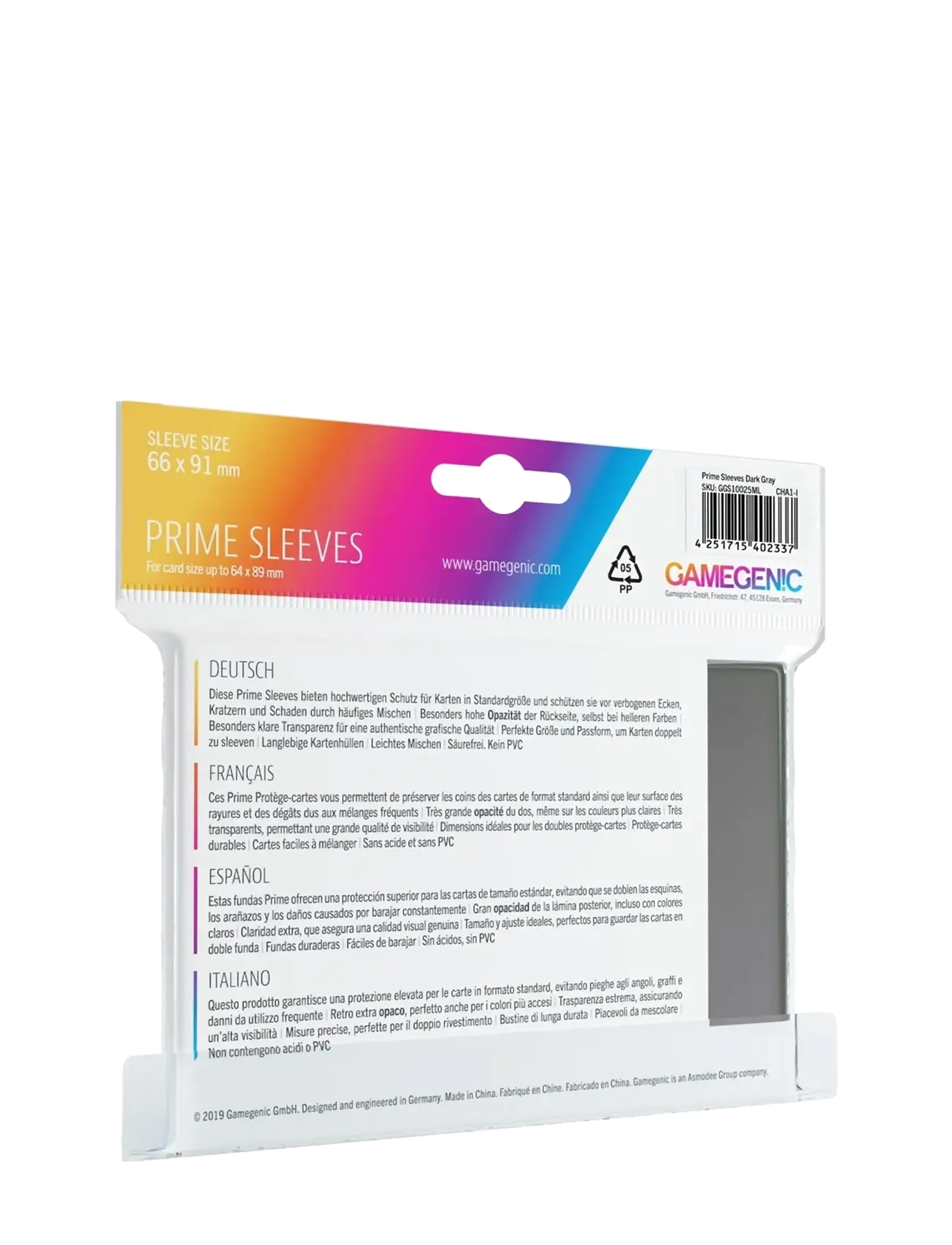 Gamegenic - Prime Sleeves Grey - grey - 1
