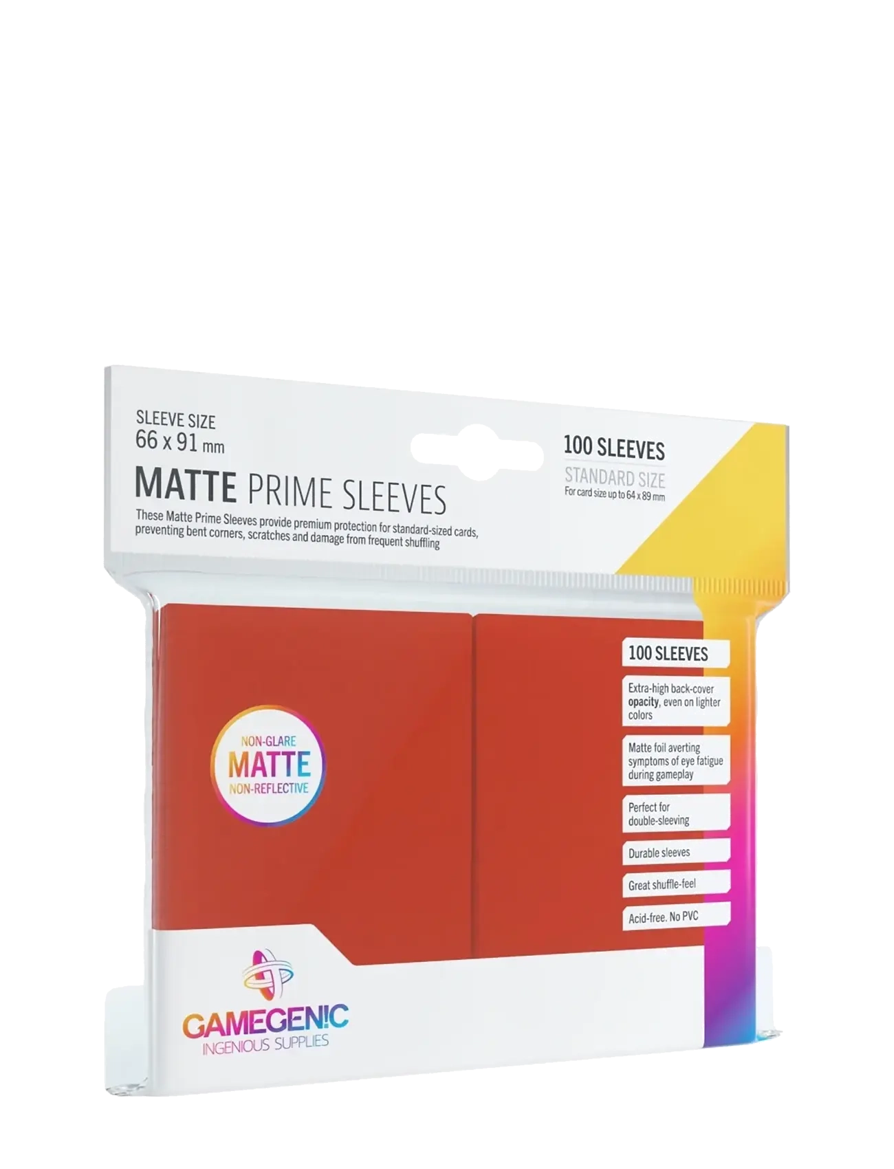 Gamegenic Matte Prime Sleeves Red, One Size, Red, Legetøj > Trading Cards, Børn