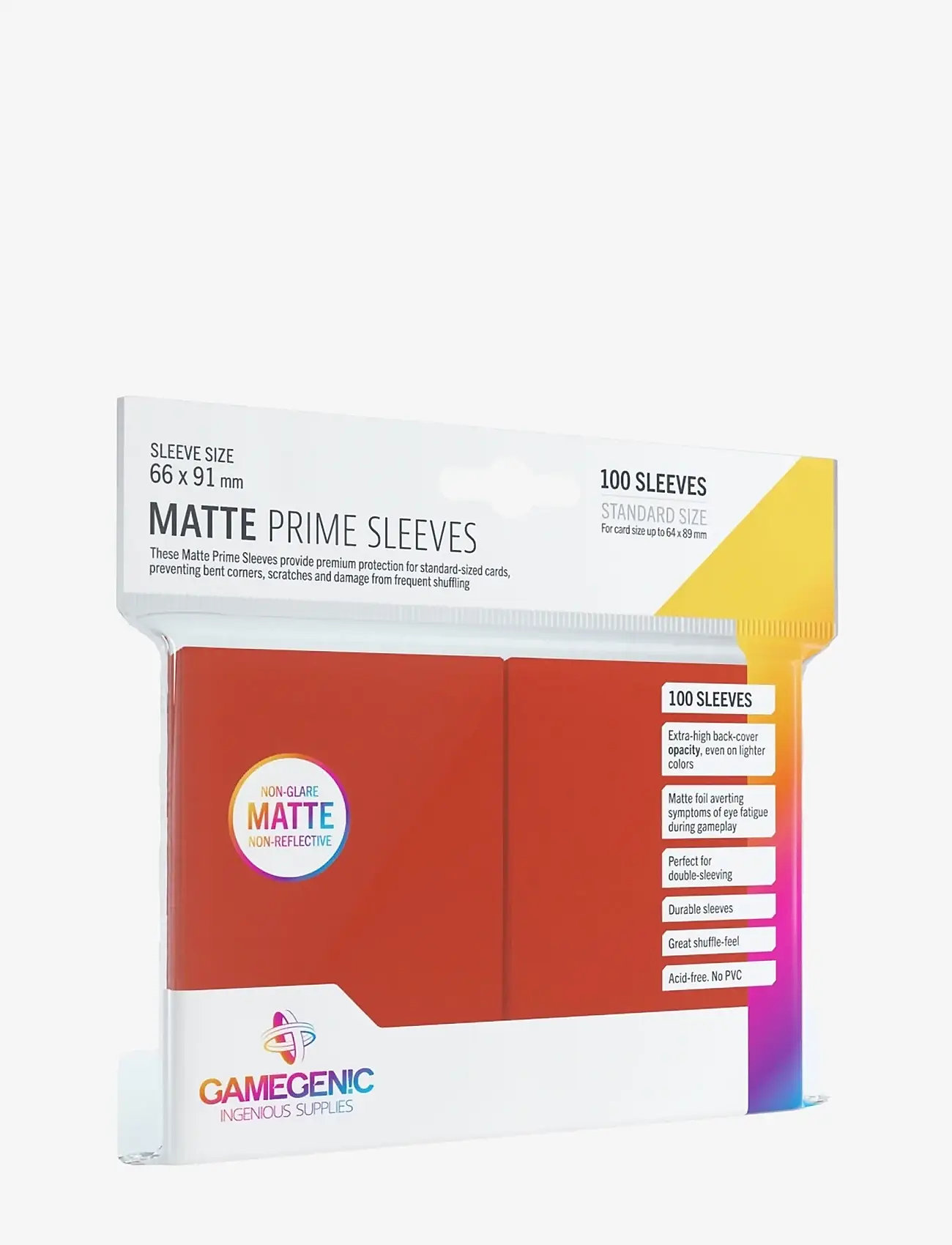 Gamegenic - Matte Prime Sleeves Red - laveste priser - red - 0