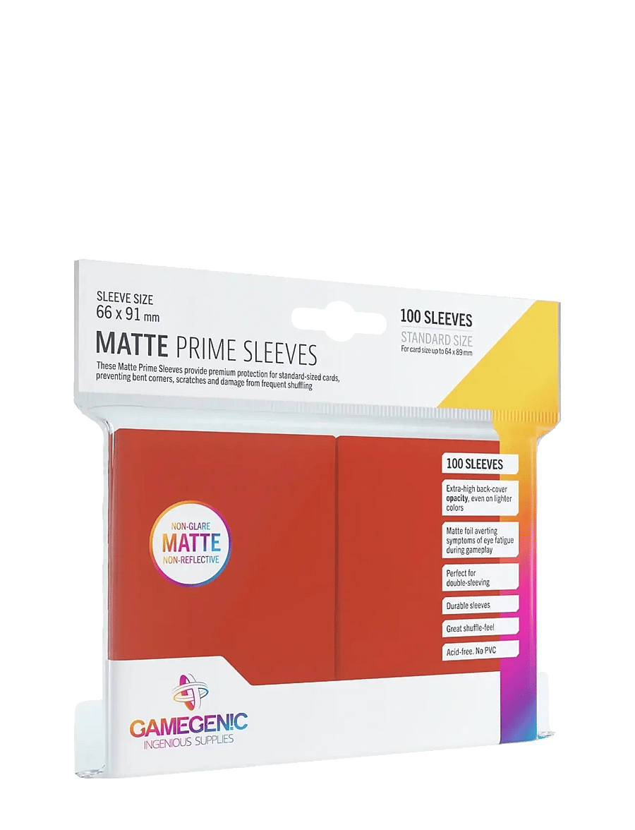 Gamegenic - Matte Prime Sleeves Red - sammelkarten - red - 0