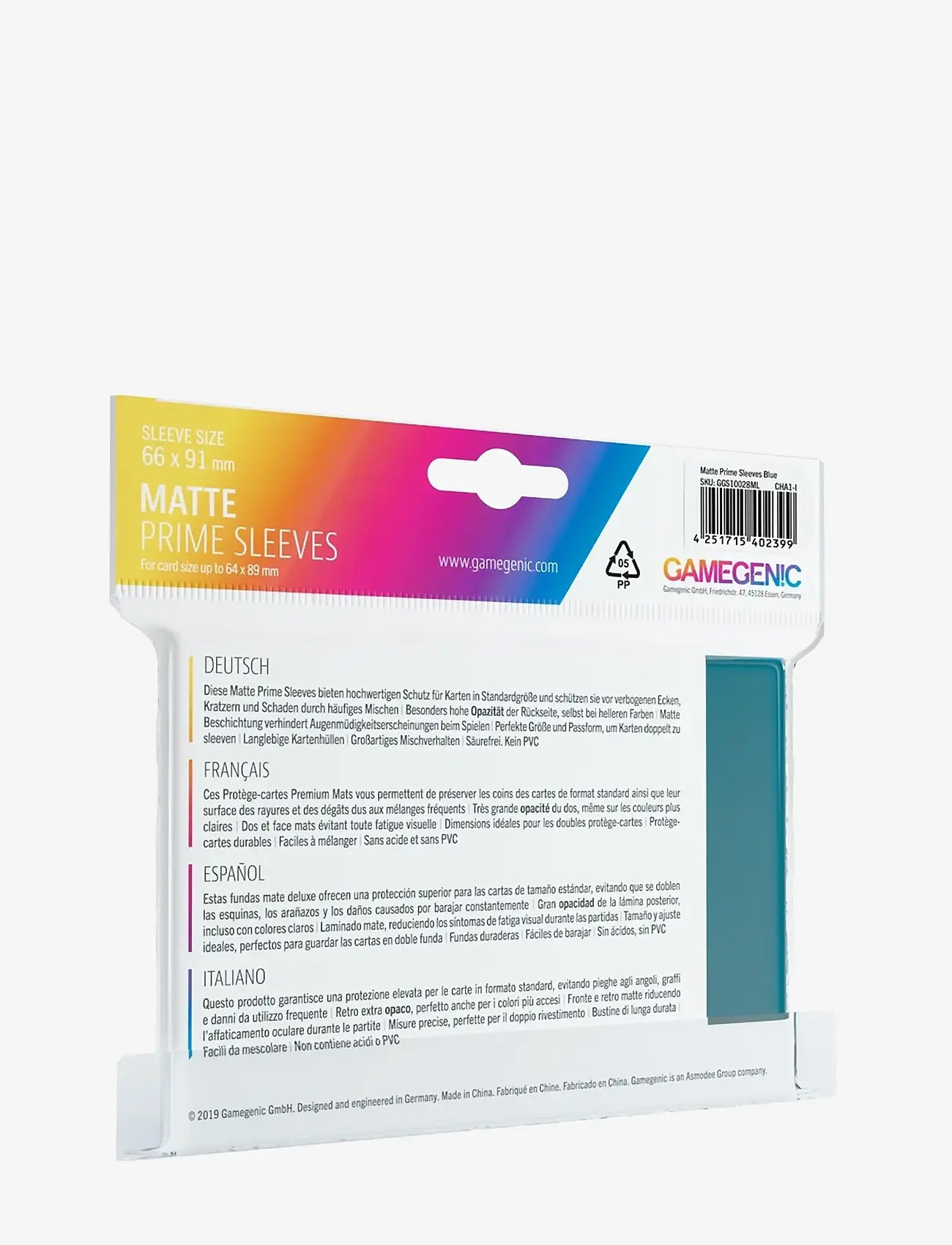 Gamegenic - Matte Prime Sleeves Blue - samlarkort - blue - 1