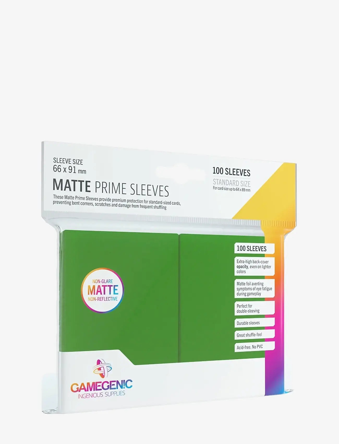 Gamegenic - Matte Prime Sleeves Green - sammelkarten - green - 0