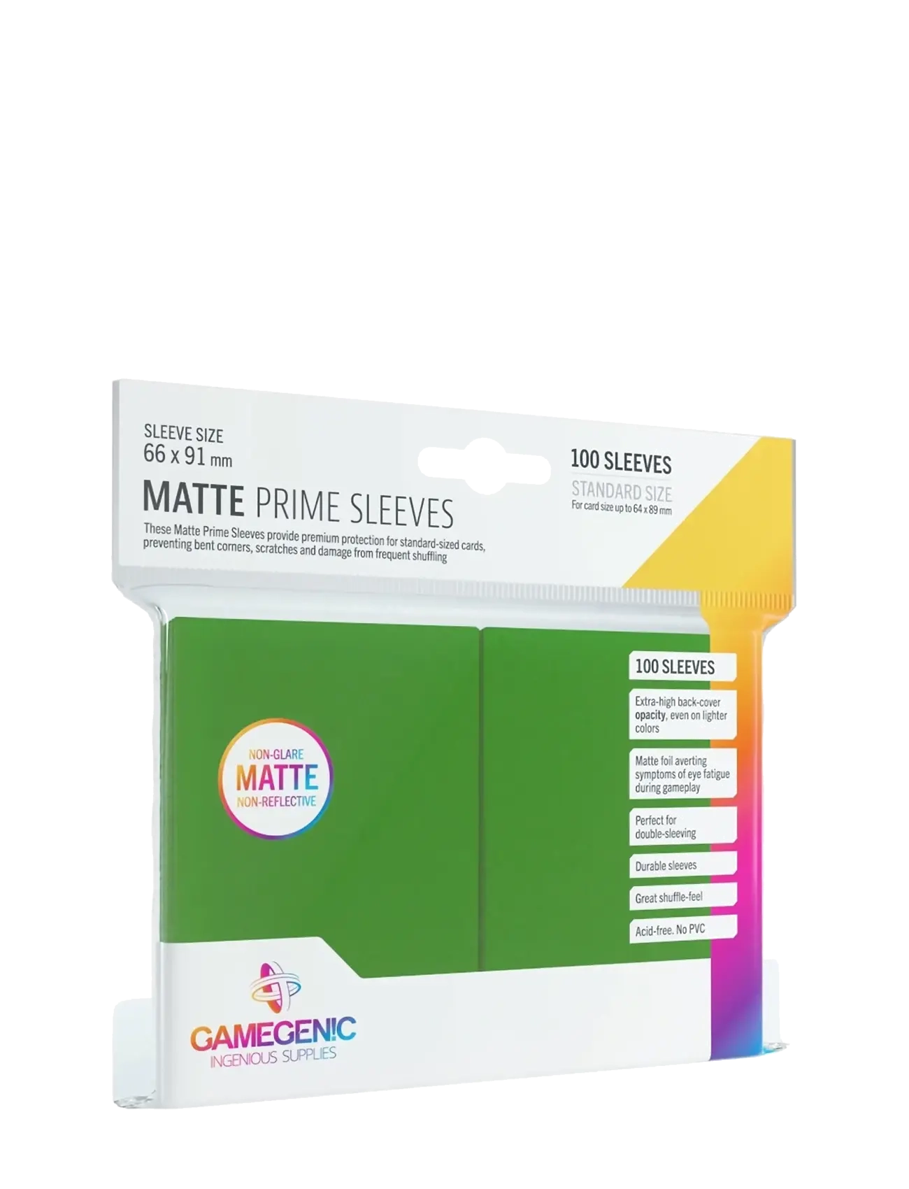 Gamegenic Matte Prime Sleeves Green - Vintererbjudanden - GREEN / green