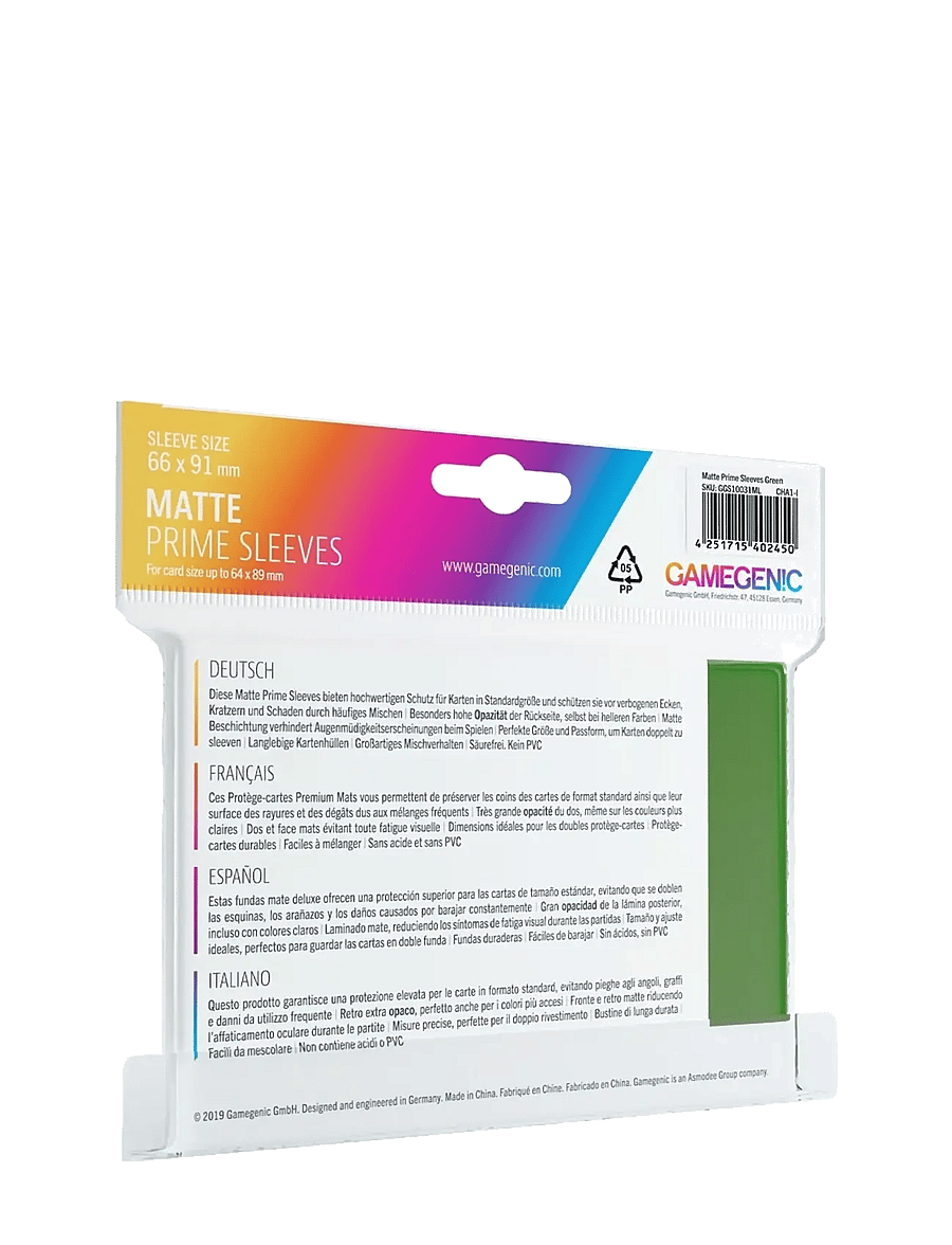 Gamegenic - Matte Prime Sleeves Green - die niedrigsten preise - green - 1