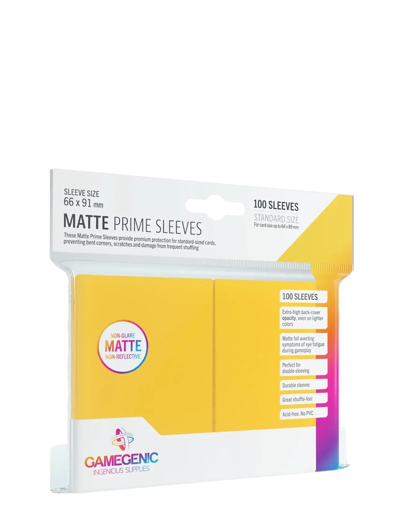 Gamegenic Matte Prime Sleeves Yellow, One Size, Yellow, Legetøj > Trading Cards, Børn