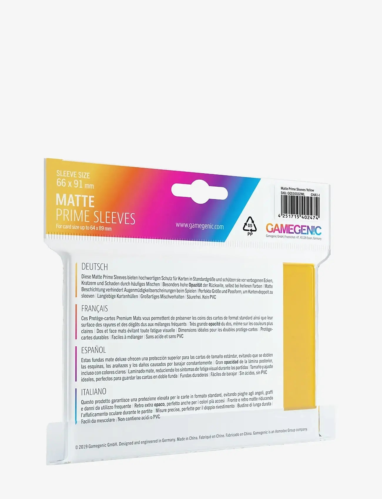 Gamegenic - Matte Prime Sleeves Yellow - laveste priser - yellow - 1