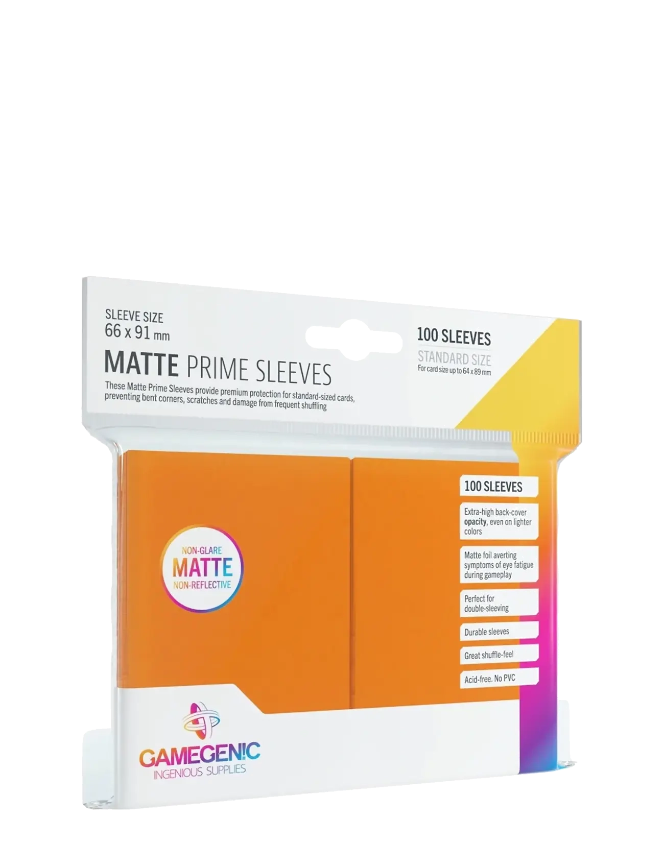 Gamegenic Matte Prime Sleeves Orange - Vintererbjudanden - ORANGE / orange
