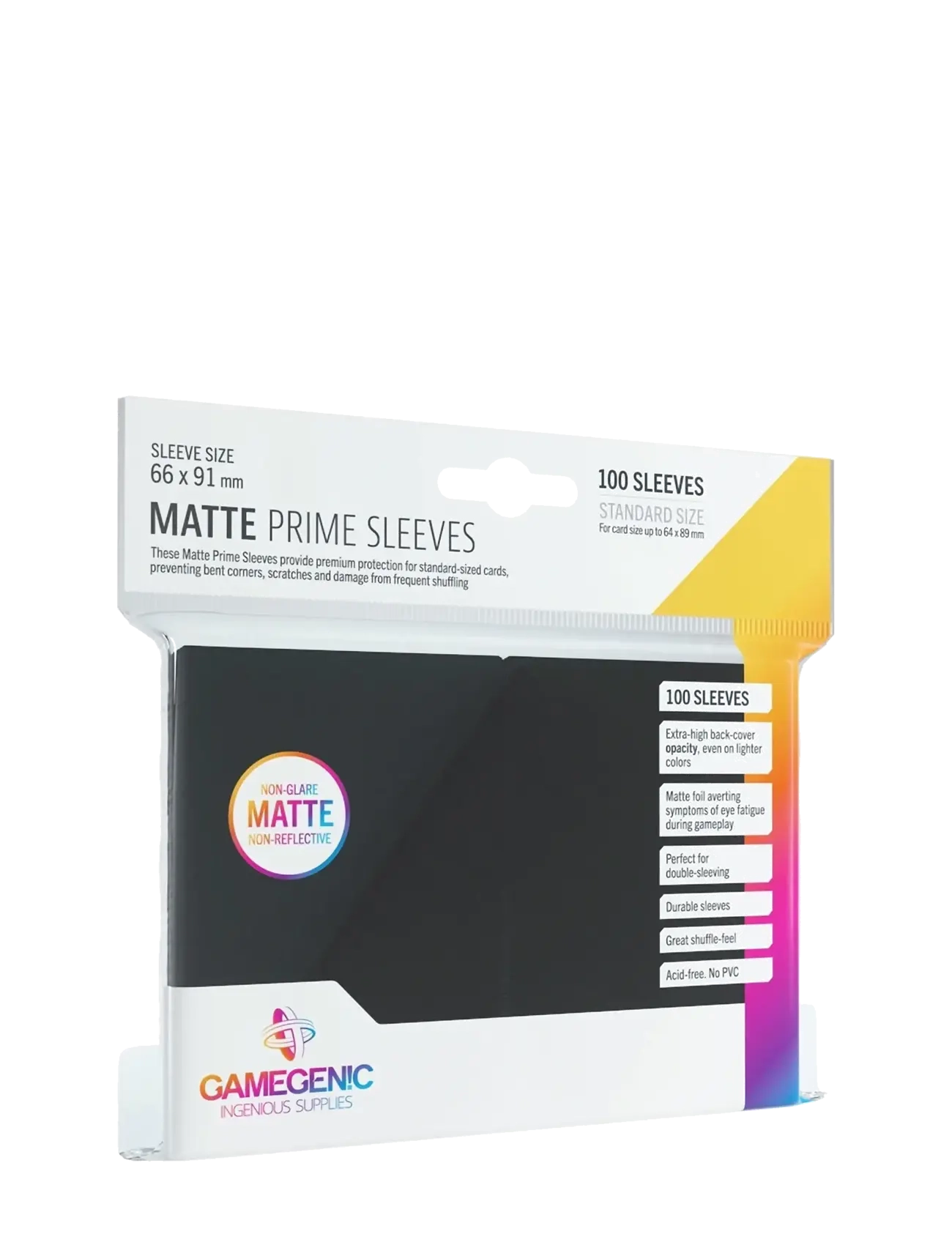 Gamegenic Matte Prime Sleeves Dark Grey, One Size, Black, Spil > Kortspil, Børn
