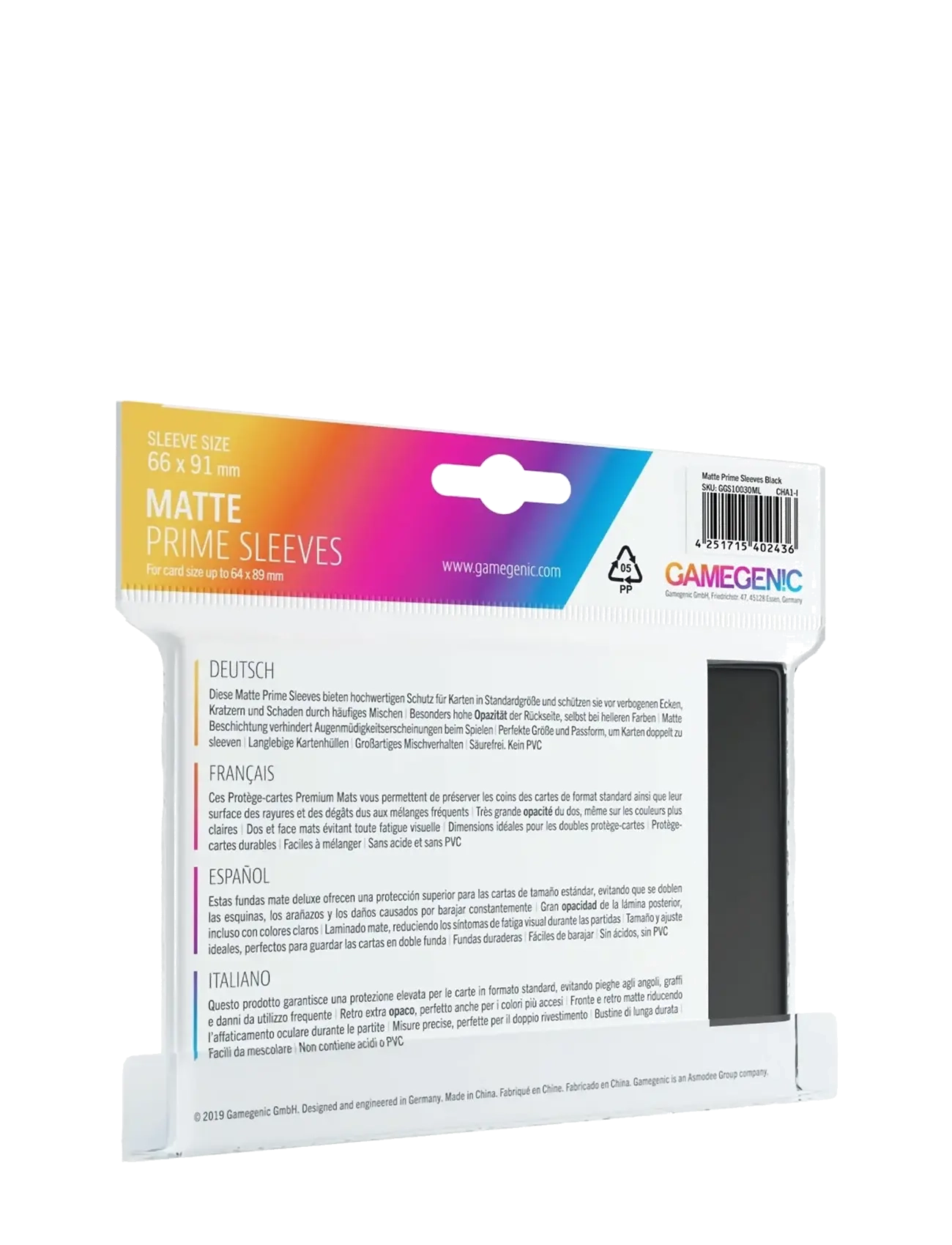 Gamegenic - Matte Prime Sleeves Dark Grey - dark grey - 1