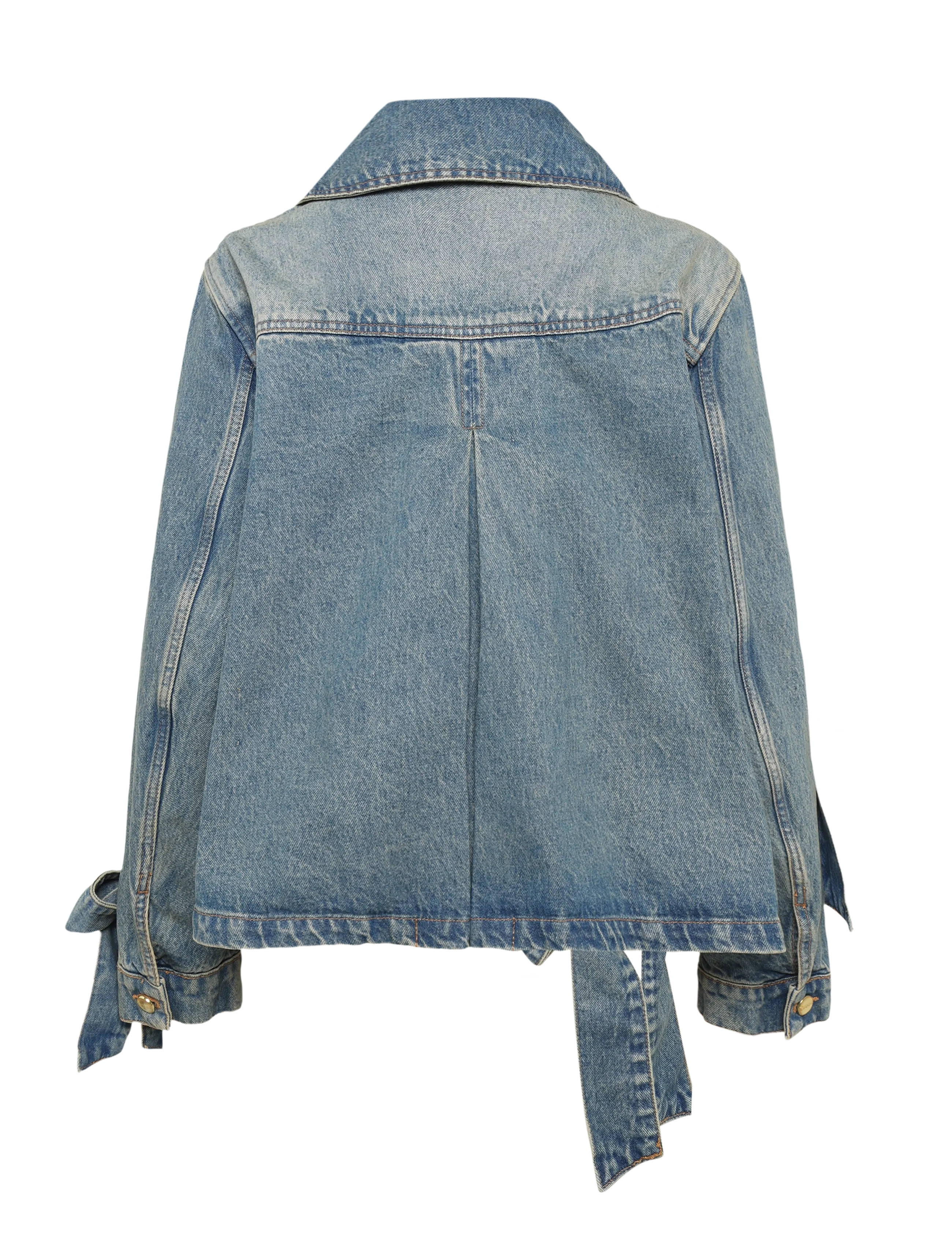 Ganni - Ganni Tint Rigid Denim Bow Jacket - blue - 1